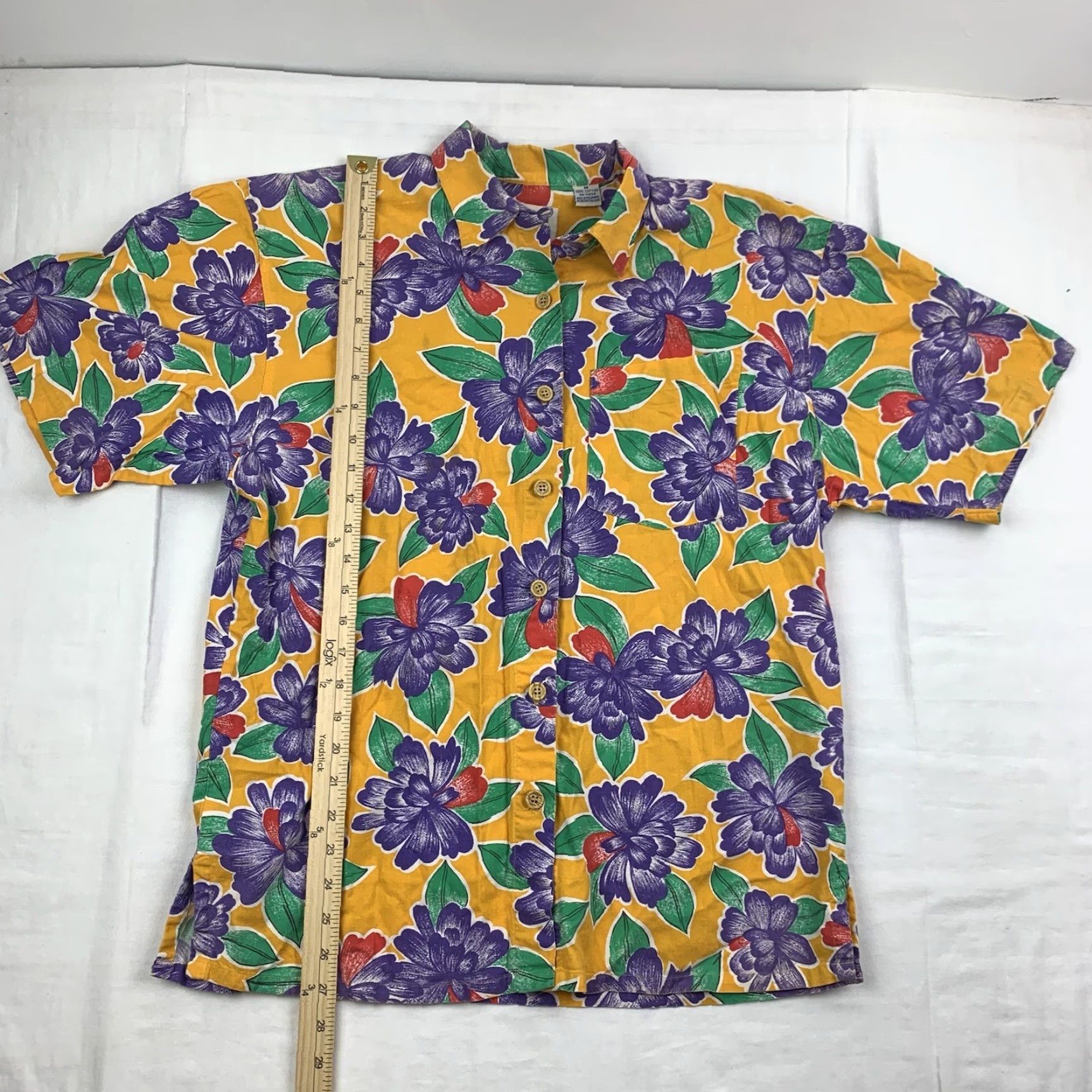Vintage VINTAGE Mixed Blues Button-Up Shirt Womens M Short Sleeve Floral Yellow 90s Hawaiian Mens? Size M / US 6-8 / IT 42-44 - 4 Thumbnail