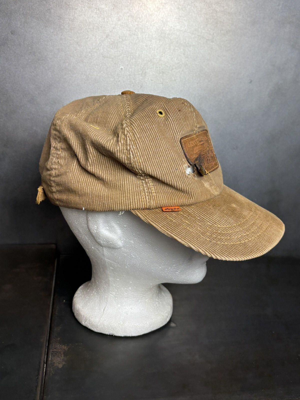 Levi's 1970s Vintage Levi's Orange Tab Corduroy Hat Leather Basebal Size ONE SIZE - 4 Thumbnail