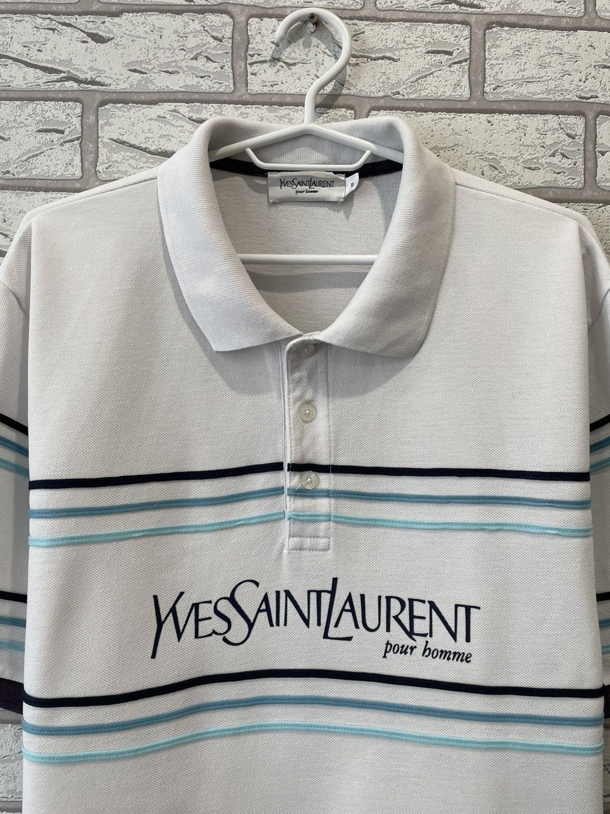 Yves Saint Laurent Yves Saint Laurent YSL Big Logo Polo T Shirt Vintage Tee Size US XL / EU 56 / 4 - 4 Thumbnail