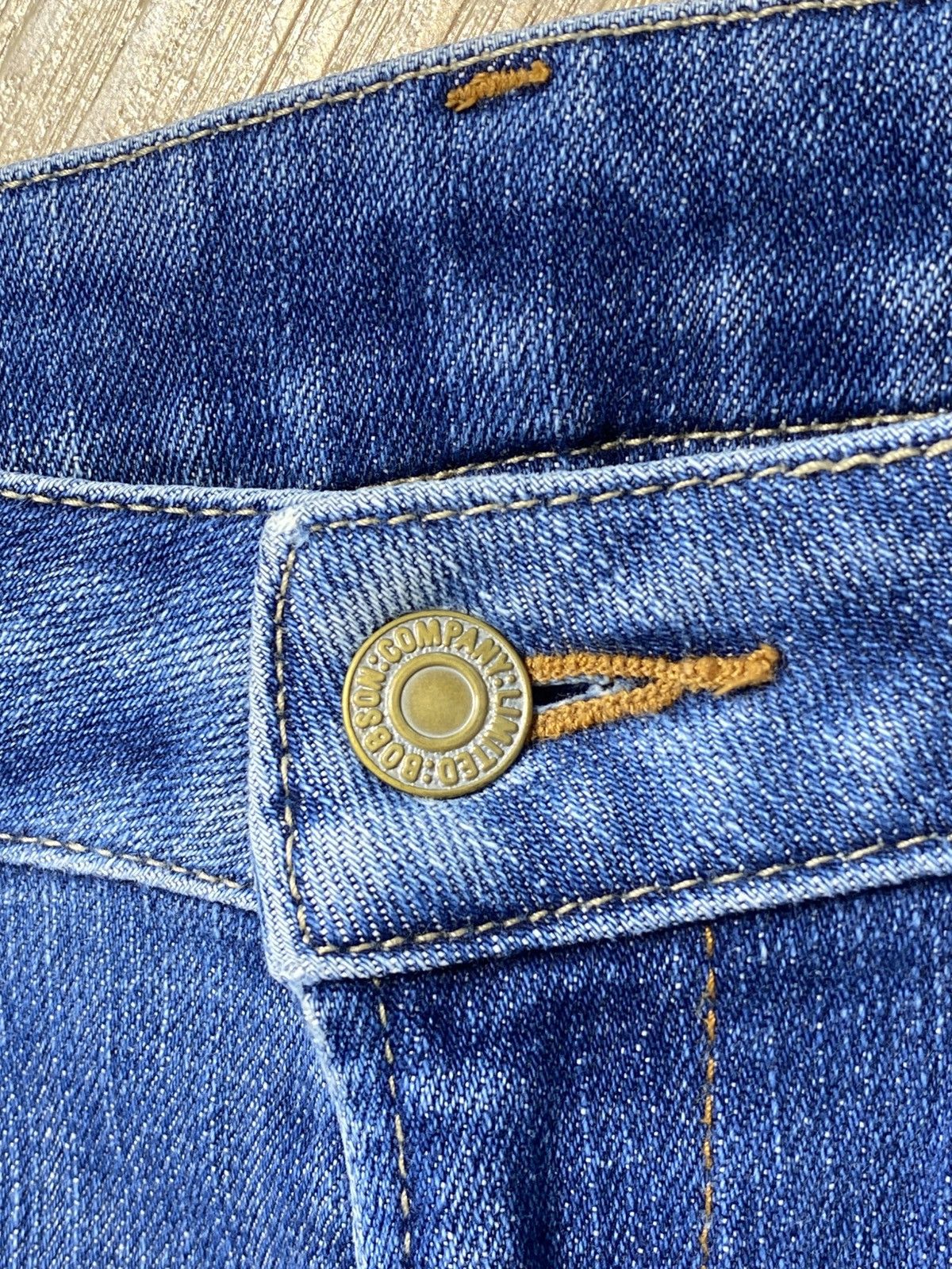 If Six Was Nine Japanese Brand Blue Wash Style Flare Distress Jeans Size US 29 - 11 Thumbnail