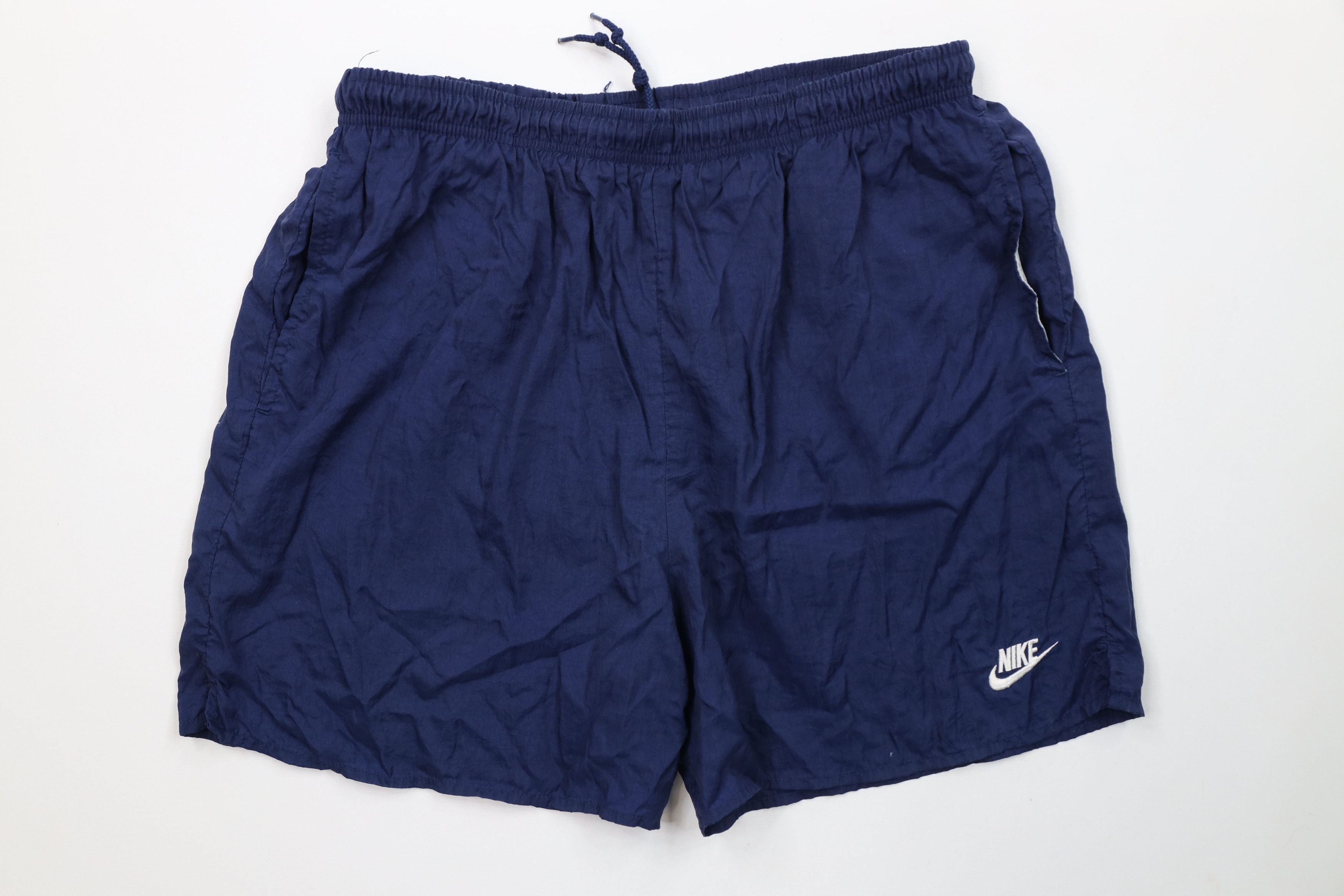 Nike Vintage 90s Nike Big Swoosh Lined Shorts Swim Trunks Blue Size US 32 / EU 48 - 1 Thumbnail