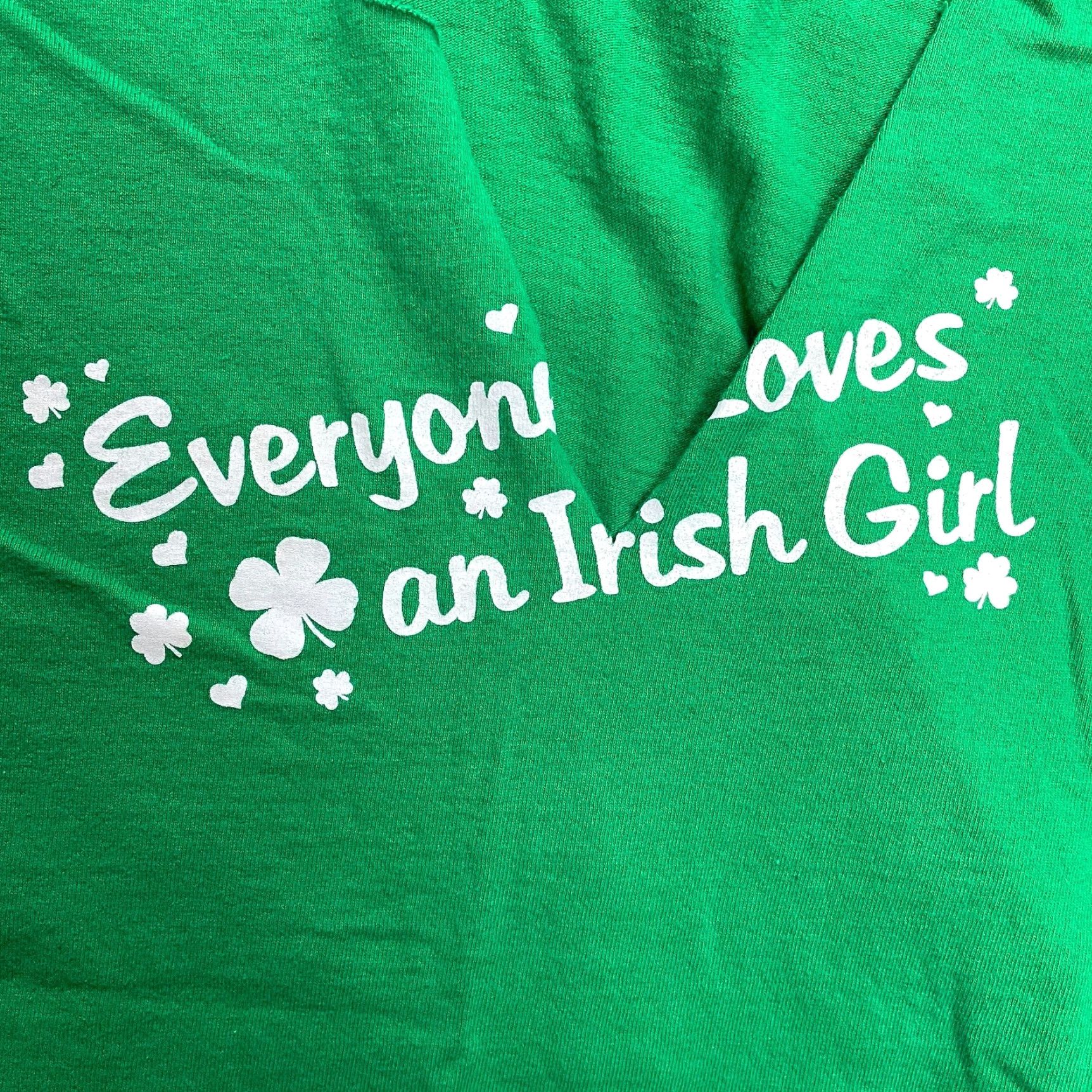 Vintage Unbranded Shirt Womens M Green Cut V Neck Everyone Loves Irish St. Patricks T-Shirt Size M / US 6-8 / IT 42-44 - 3 Thumbnail
