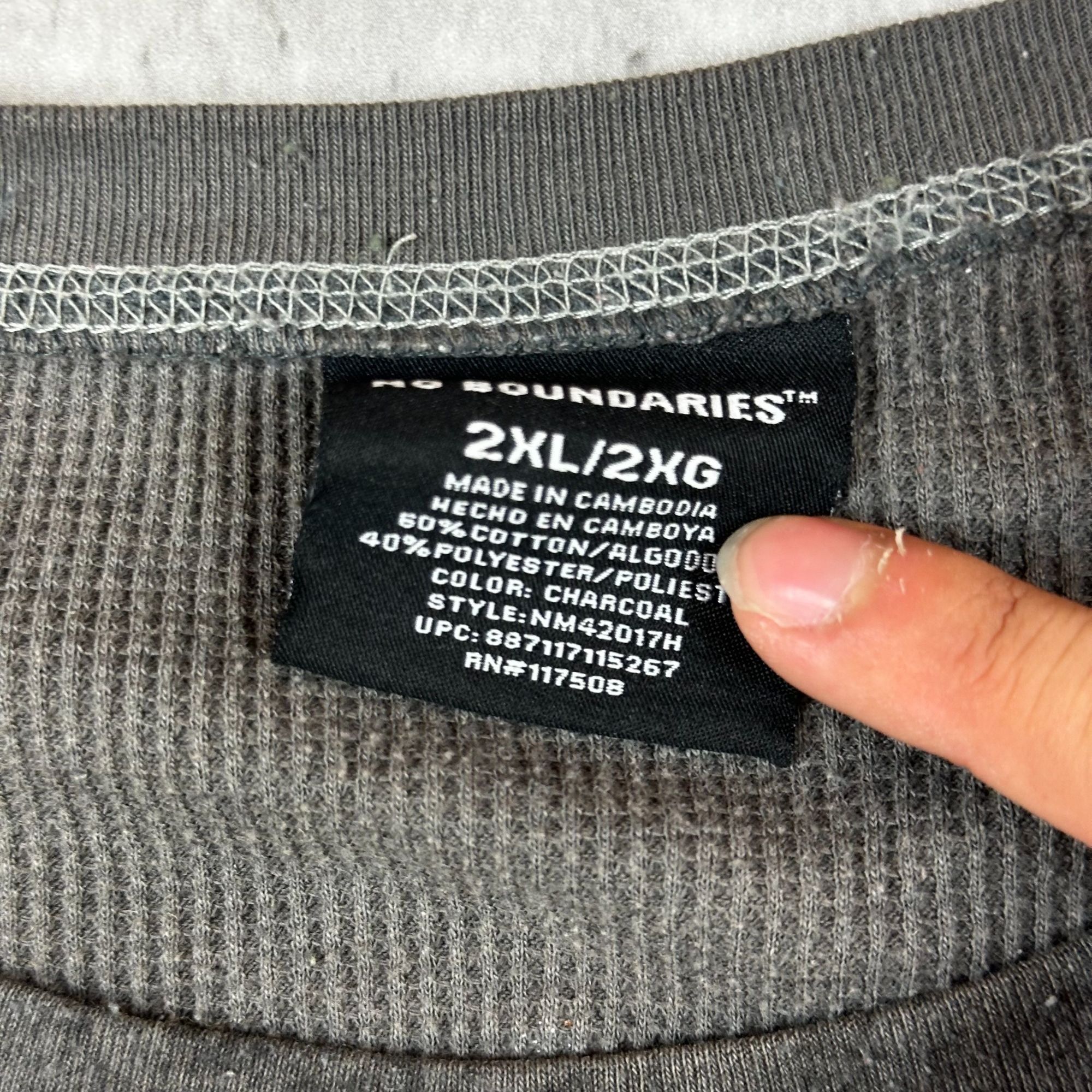 Vintage Mens No Boundaries 2XL Charcoal Long Sleeve Thermal Shirt Wi Size US XXL / EU 58 / 5 - 3 Thumbnail