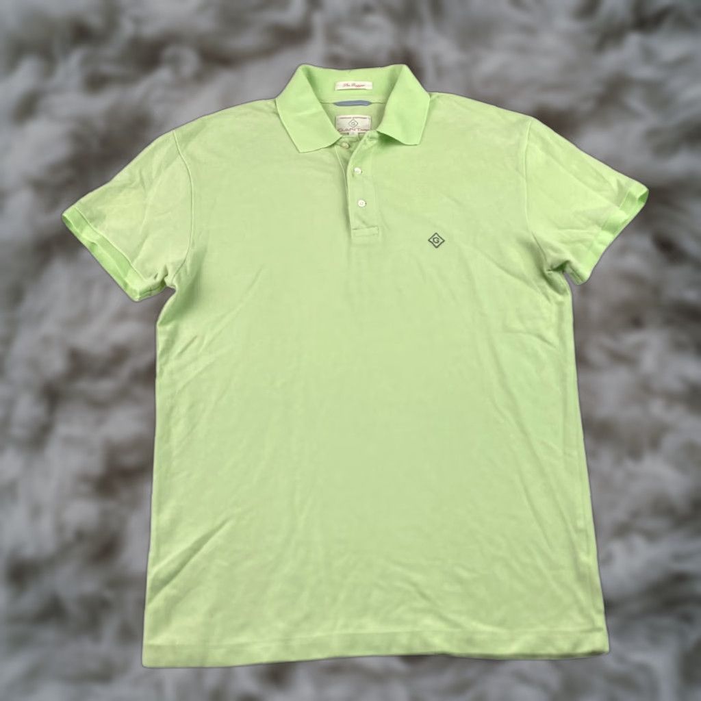 Gant VINTAGE Gant Rugger Polo Shirt Men 100% Cotton S/S Lime Green Medium USA Green Polo Mens Size US M / EU 48-50 / 2 - 1 Thumbnail