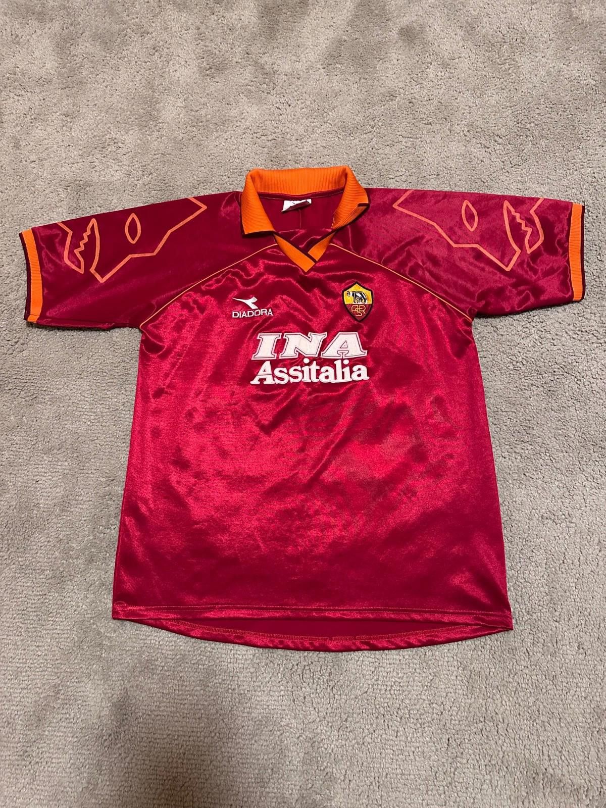 Diadora Diadora AS Roma 1999/00 Home Football Shirt Soccer Jersey Size US L / EU 52-54 / 3 - 1 Thumbnail