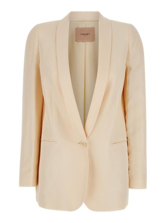 TWINSET TWINSET Women Suit Jackets 241TT210107222 Beige Size L / US 10 / IT 46 - 1 Thumbnail
