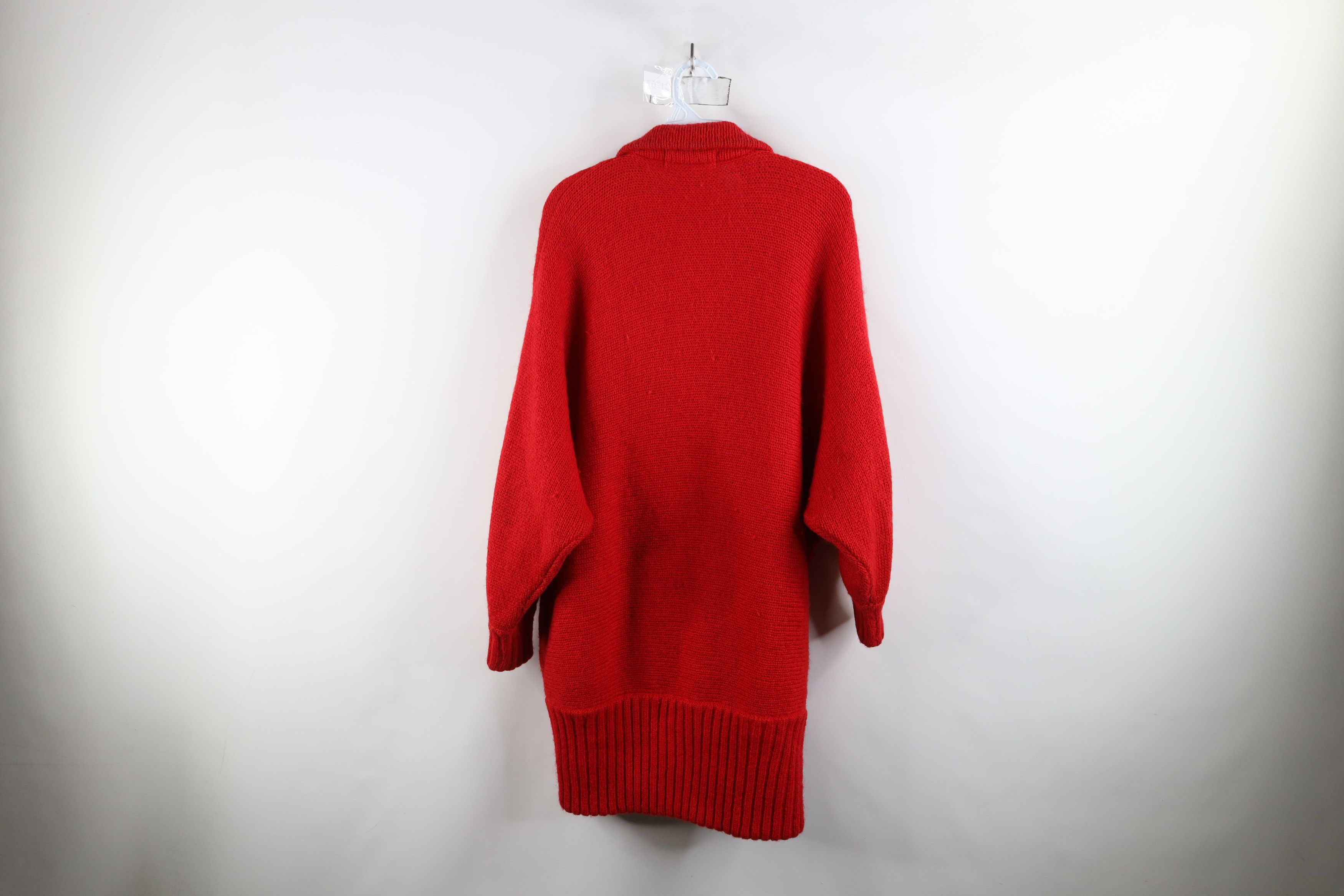 Vintage Vintage 80s Heavy Dolman Sleeve Wool Knit Cardigan Sweater Size M / US 6-8 / IT 42-44 - 9 Thumbnail