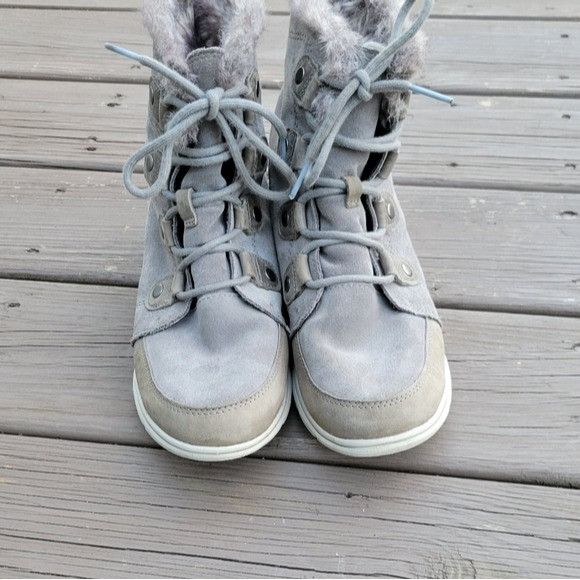 SOREL Sorel Explorer Joan Gray Suede Leather Lace-up Sneaker Winte Size US 9.5 / IT 39.5 - 5 Thumbnail
