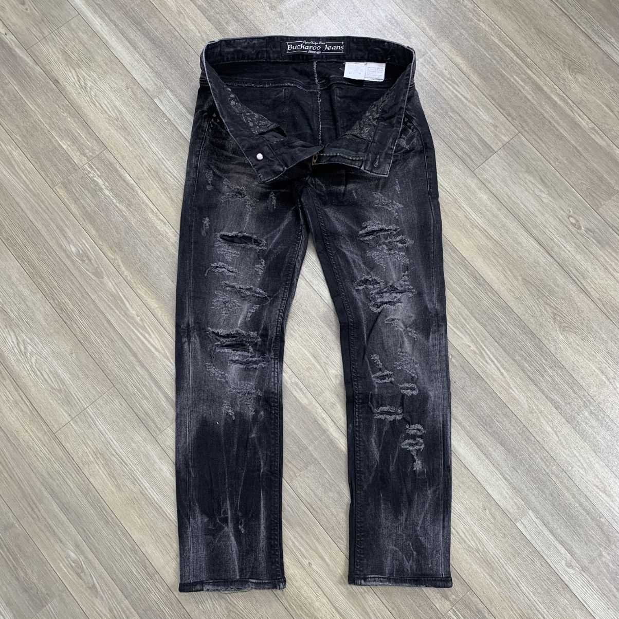Japanese Brand Punk Style 2000’s Buckaro Distressed Clawmark Slim Jeans Size US 31 - 2 Thumbnail