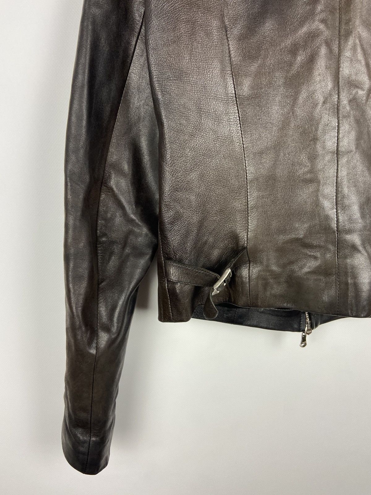 Other Vintage Vent Couvert Women’s Leather Biker Belted Jacket Size XS / US 0-2 / IT 36-38 - 22 Thumbnail
