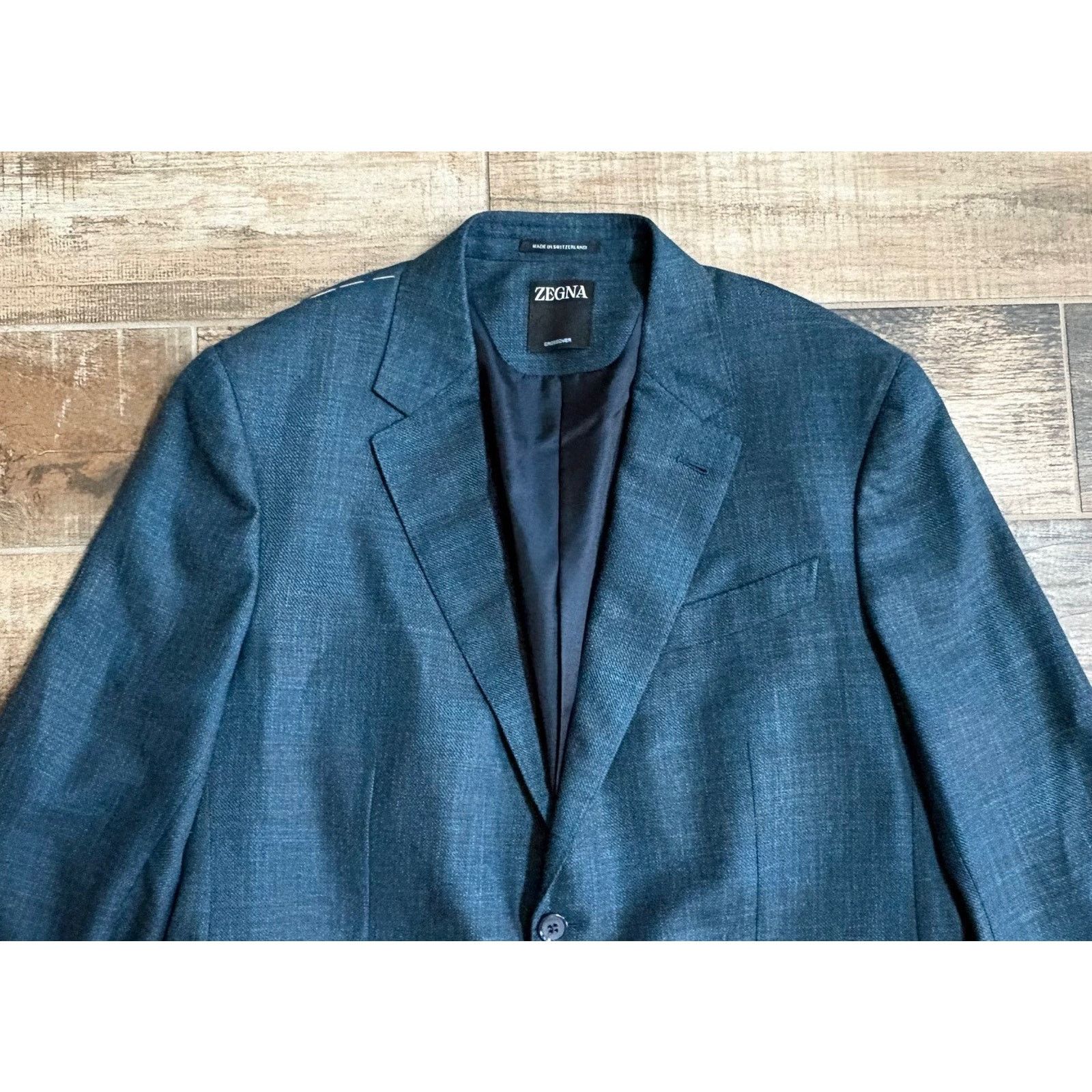 Ermenegildo Zegna $4,295 NWT ZEGNA Wool Blend Sport Coat Blue Teal 44/54 R Size 44R - 2 Thumbnail