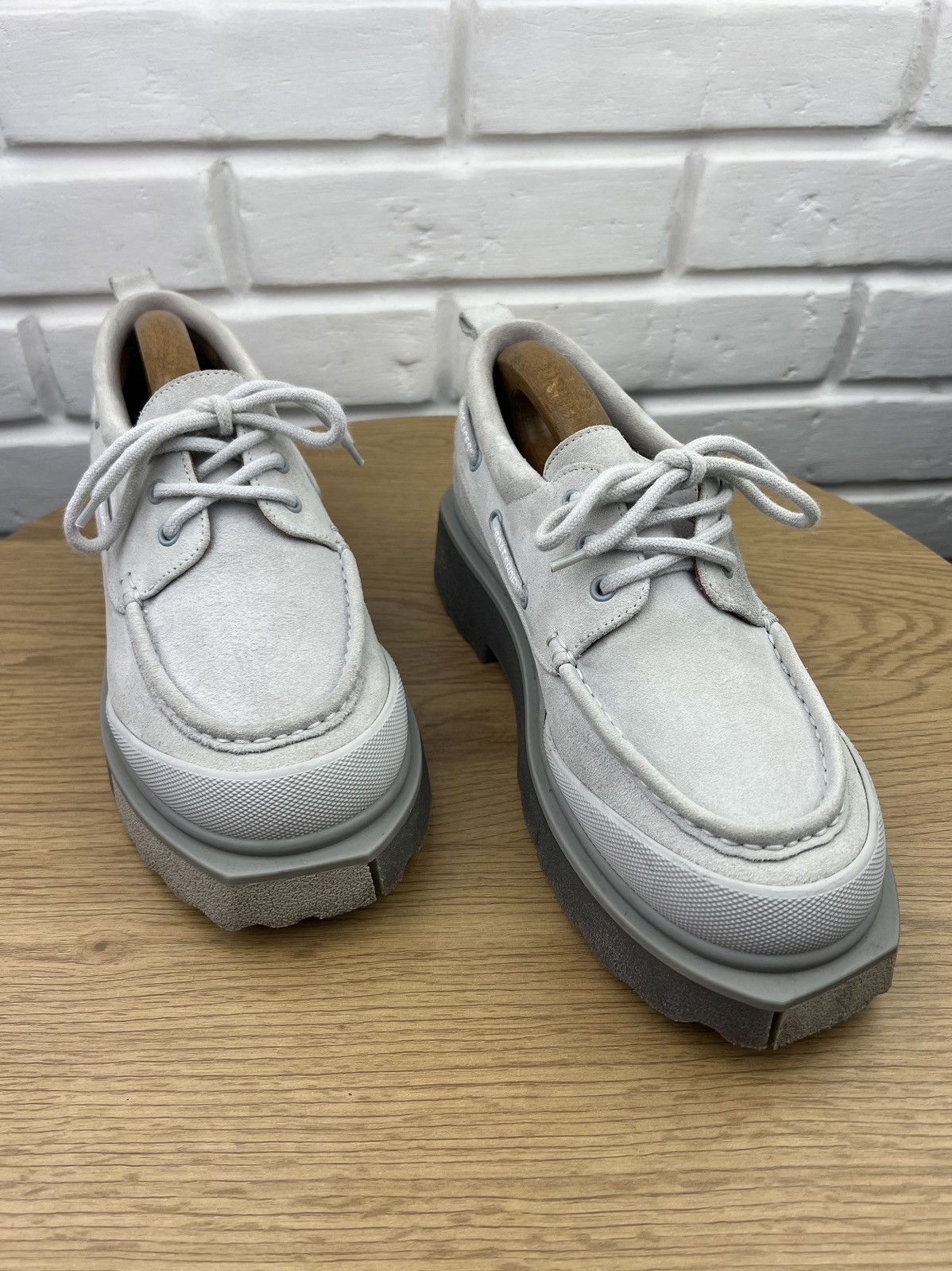 Off-White OFF-WHITE Derby Suede Boat Shoes SPONGE Rubber Sole Gray Size US 8 / EU 41 - 4 Thumbnail