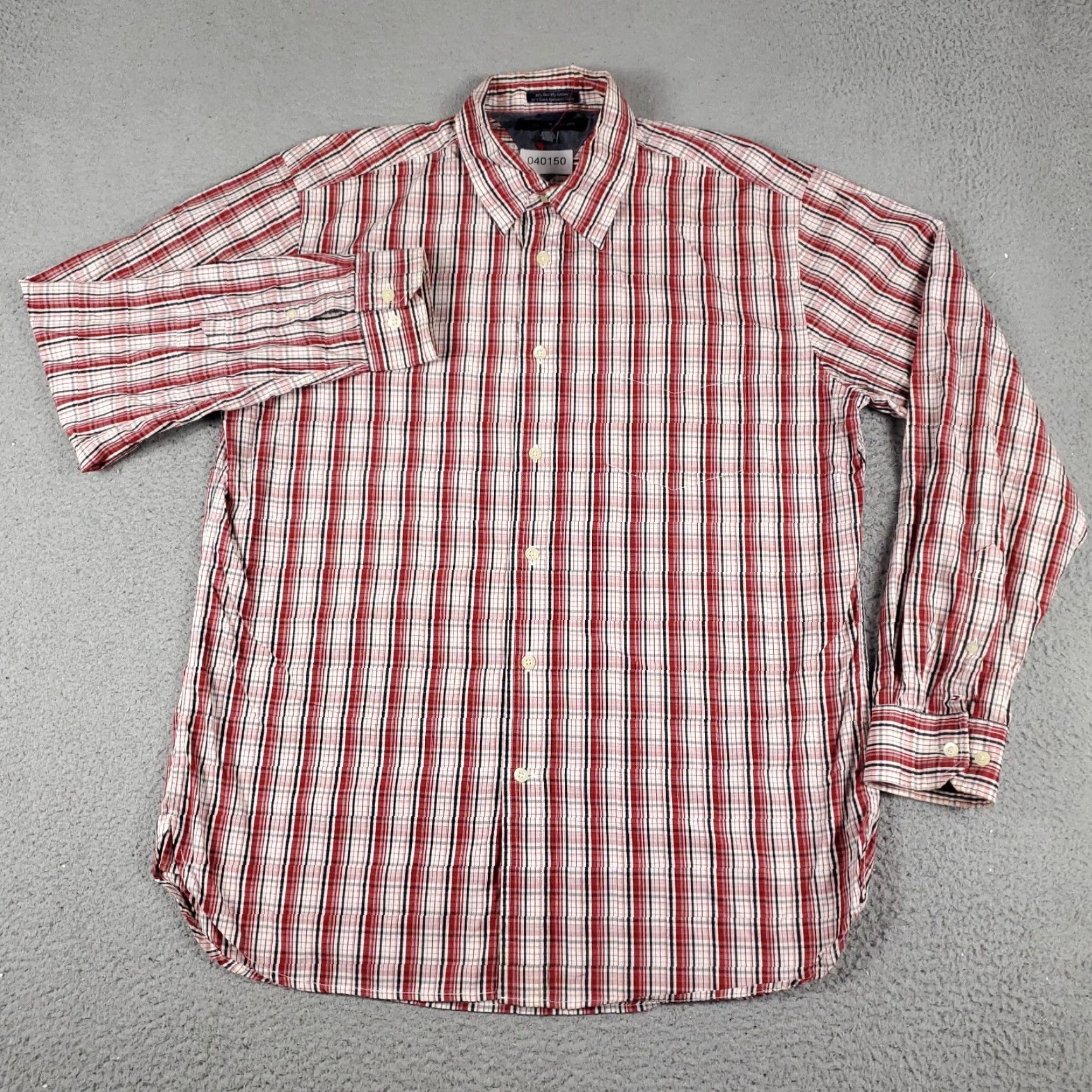 Tommy Hilfiger Tommy Hilfiger Shirt Mens Large Red Plaid Button Up Long Sleeve Casual Size US L / EU 52-54 / 3 - 2 Thumbnail