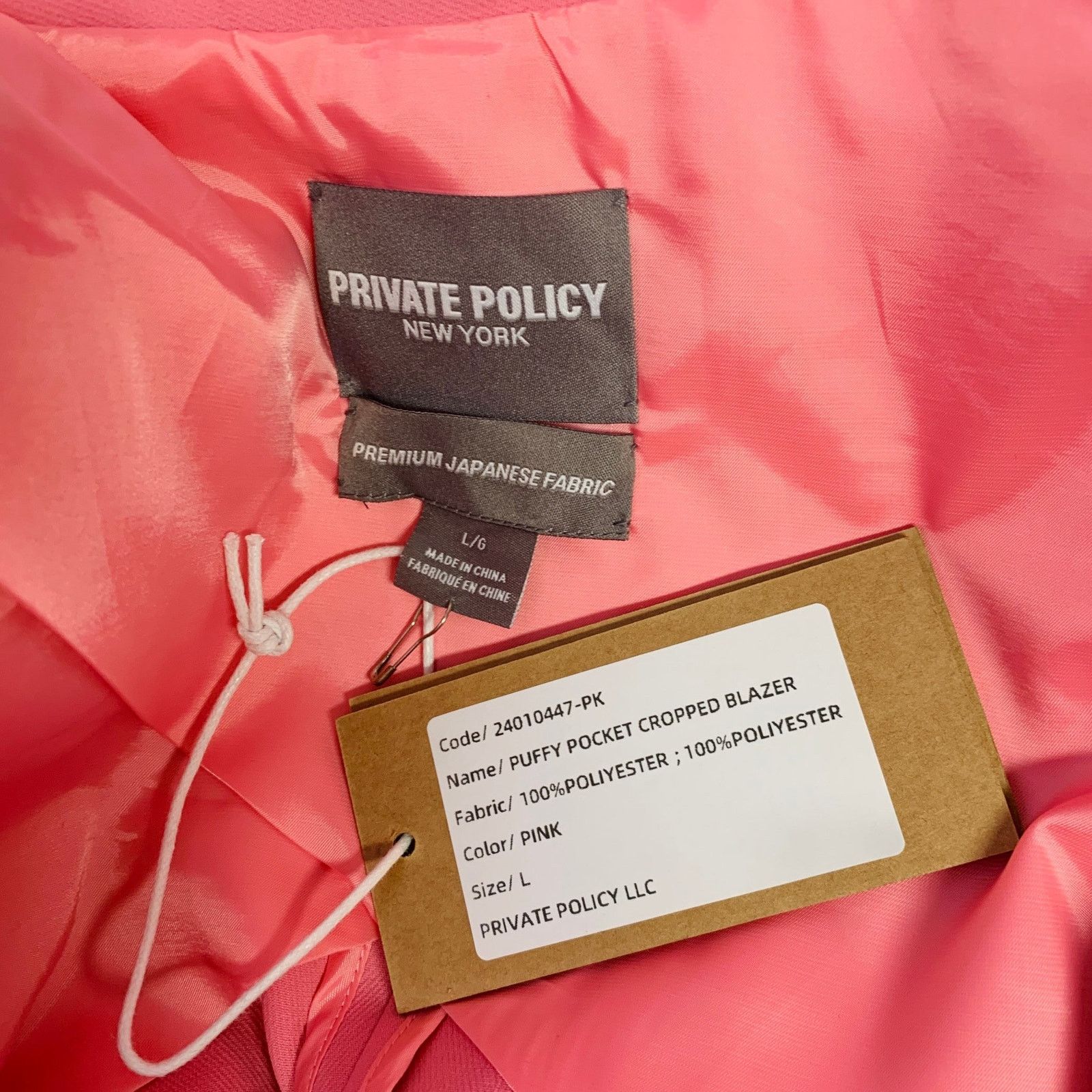 Other PRIVATE POLICY L Pink Polyester Cropped Cargo Jacket Blazer Size L / US 10 / IT 46 - 4 Thumbnail