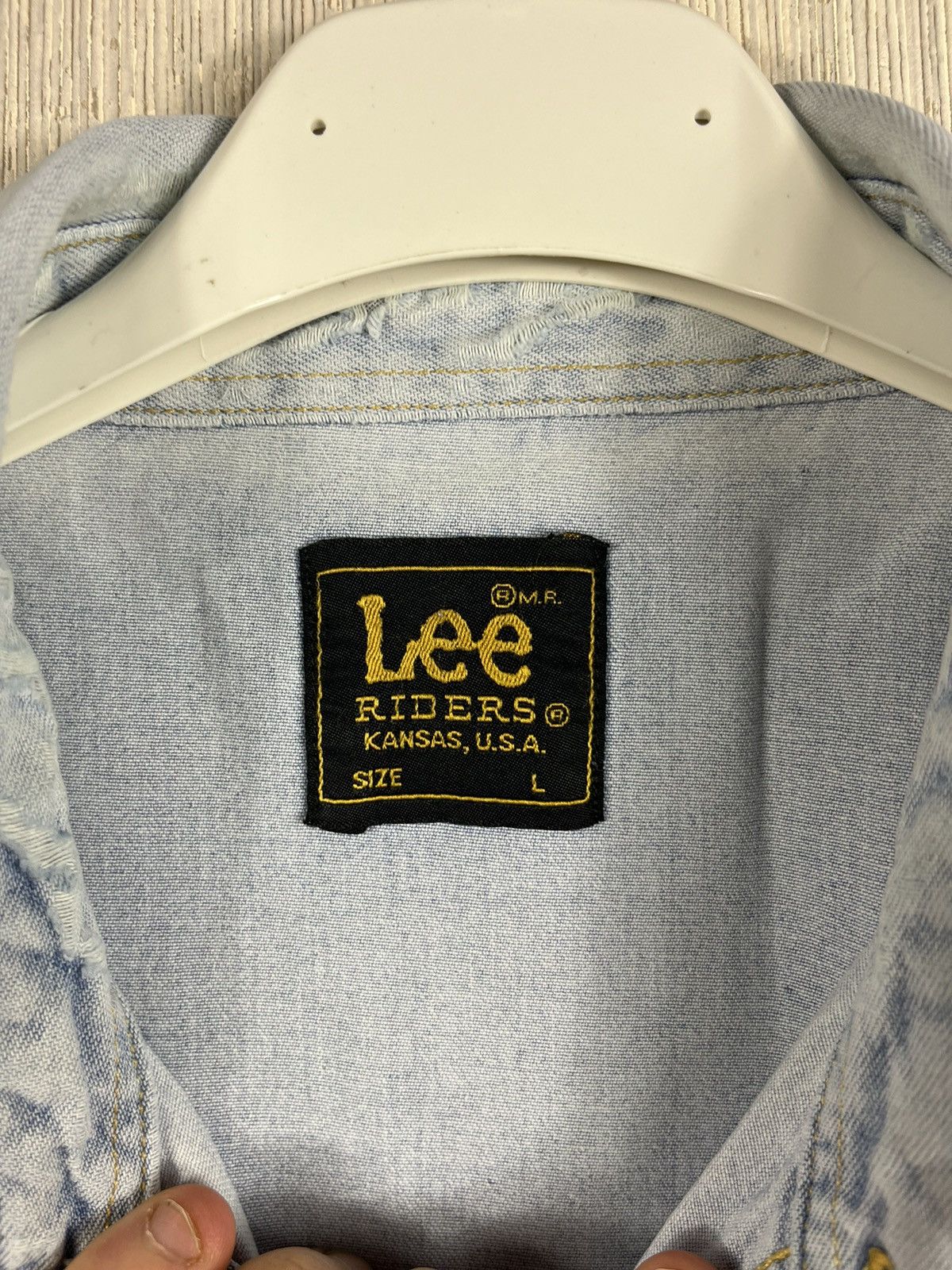 Lee × Vintage Vintage Lee Riders distressed denim thrashed cowboy shirt Size US L / EU 52-54 / 3 - 15 Thumbnail