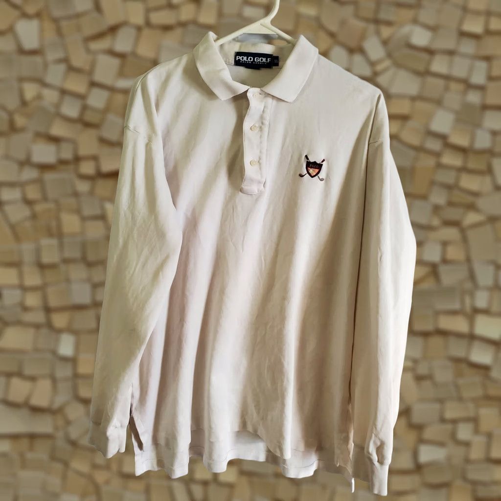 Polo Ralph Lauren Polo Shirt Mens XL White Long Sleeve Pullover Cotton Golf Shirt Polo Golf Ralph Lauren Classic White Long Sleeve Shirt Mens XL