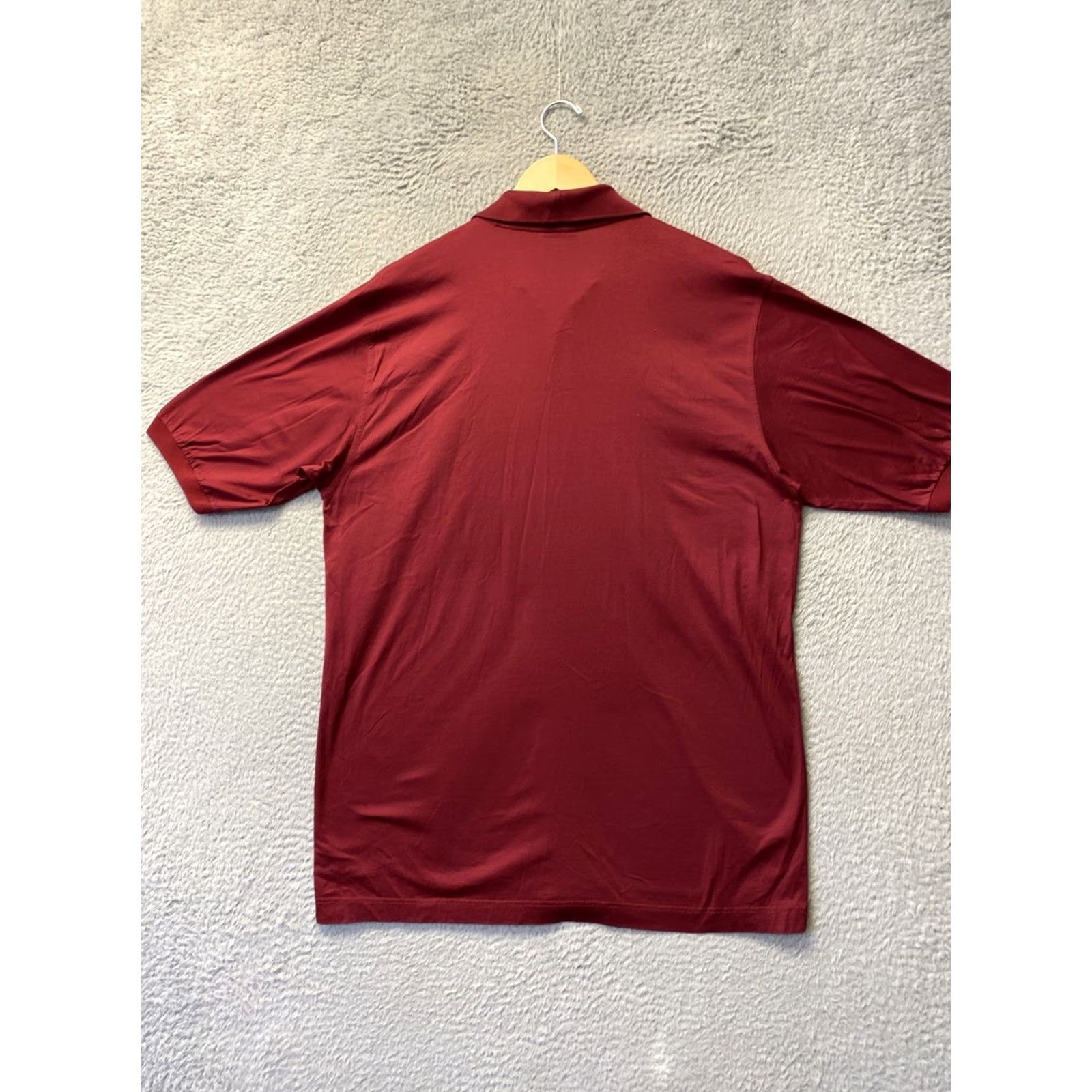 Vintage Bobby Jones Polo Golf Shirt Men’s Large Maroon Cotton Knit Short Sleeve Button Collar Logo Made in Italy /0705 Size US L / EU 52-54 / 3 - 7 Thumbnail