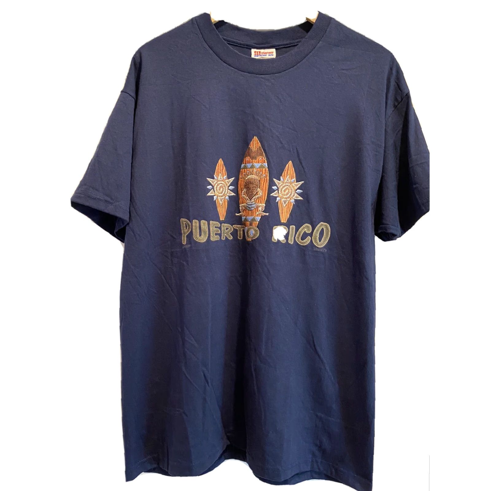 Hanes **Large Hanes Mens Puerto Rico Navy Blue Surf Shirt** User: **Large Hanes Mens Puerto Rico Navy Blue Tiki Shirt** Size US L / EU 52-54 / 3 - 2 Thumbnail