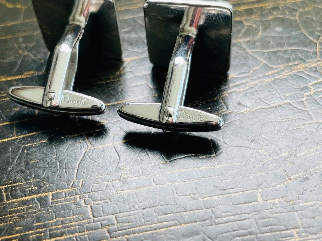 Dior Christian Dior Vintage Two-Tone Square Logo Cufflinks Size ONE SIZE - 3 Thumbnail