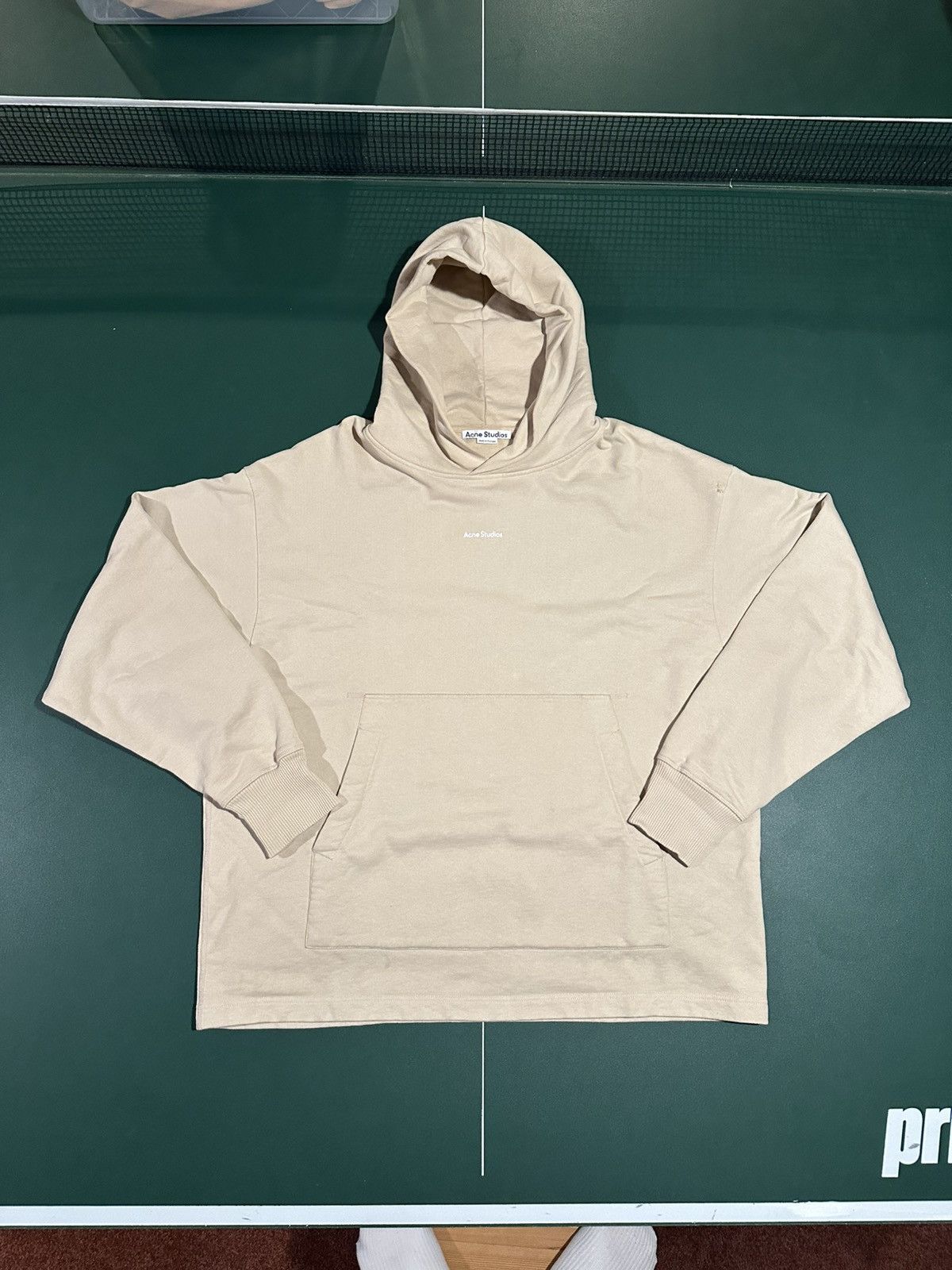 Acne Studios Acne Studios Beige Printed Logo Hoodie Size US XL / EU 56 / 4 - 1 Thumbnail