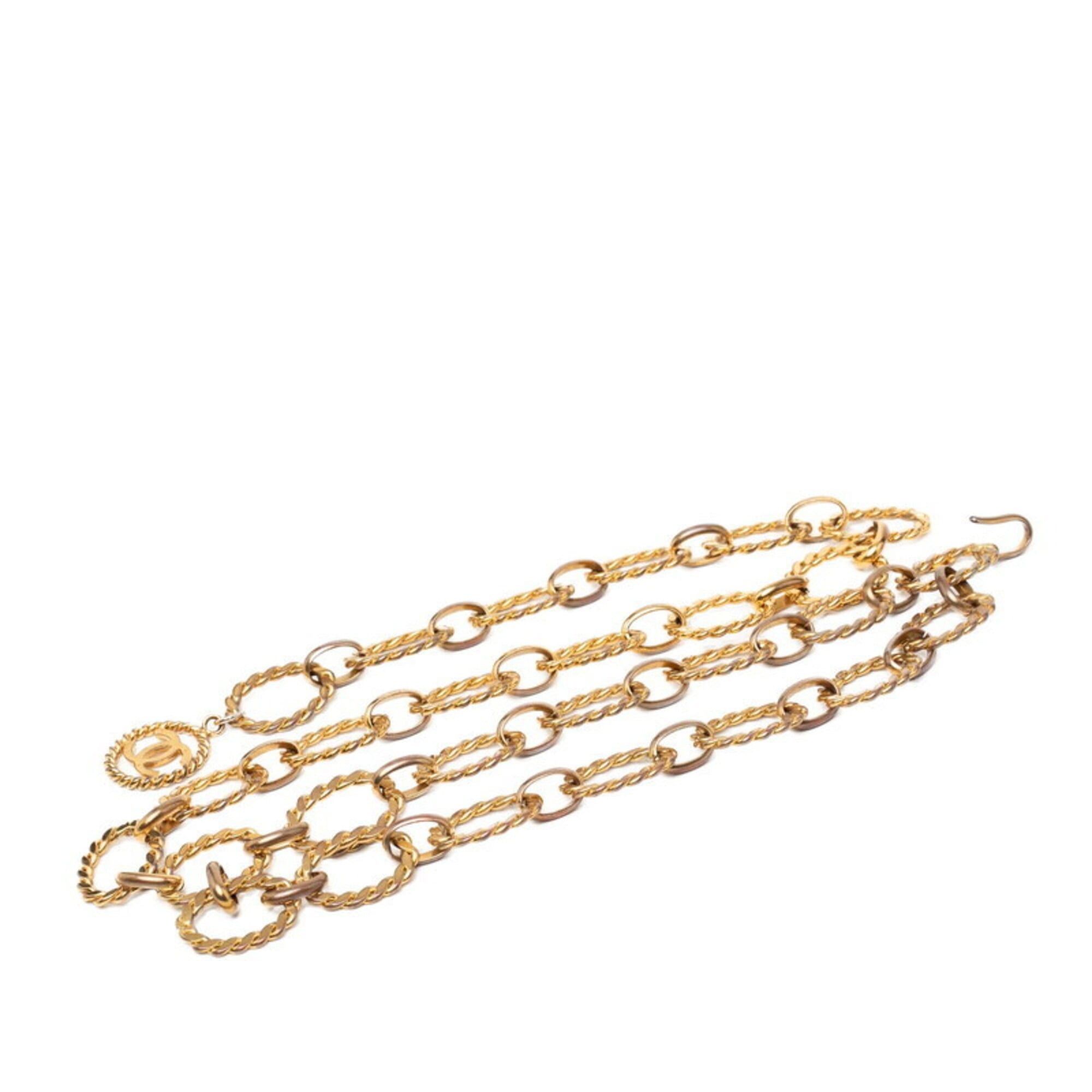Chanel Chanel Coco Mark Twist Chain Belt, 29 Stamp, Vintage Gold Plated, Women's. Size ONE SIZE - 1 Thumbnail