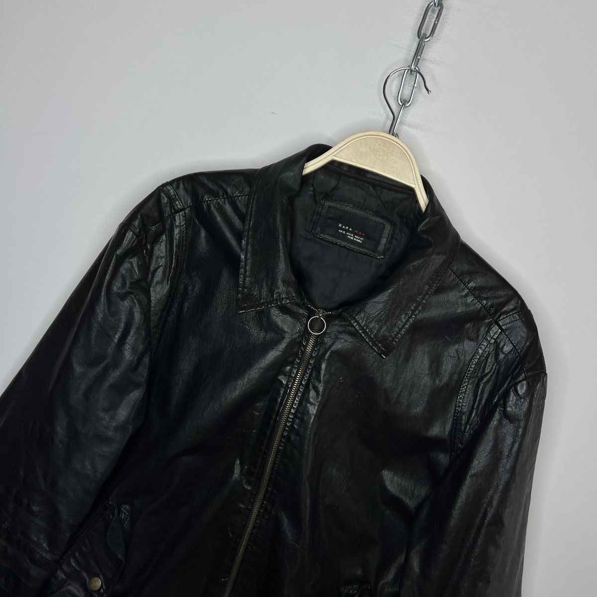 Zara Vintage Zara Genuine Leather Bomber Flight Jacket Size US L / EU 52-54 / 3 - 4 Thumbnail