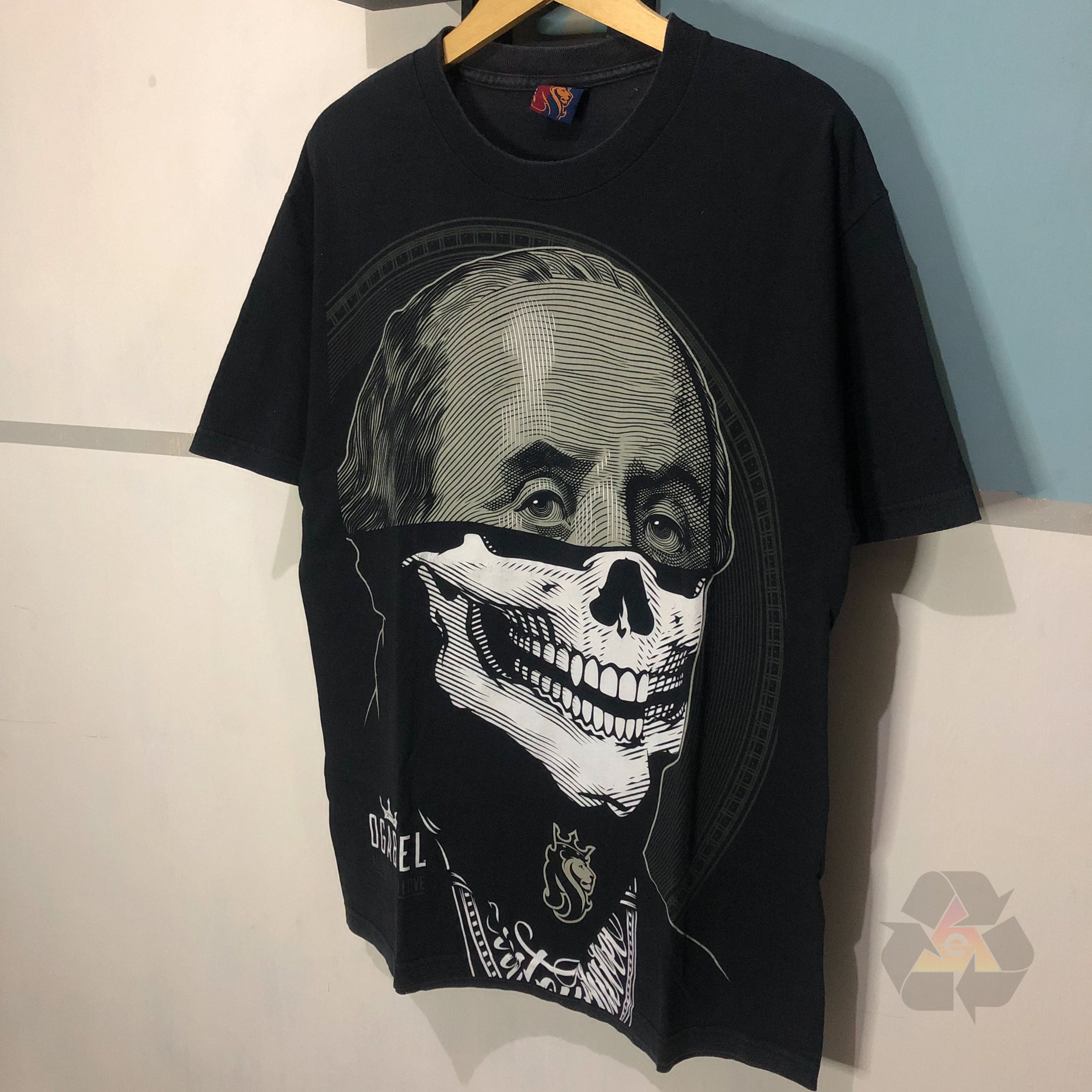 Japanese Brand Vintage Ogabel Double Printed All Hustle No Love T-Shirt Size US L / EU 52-54 / 3 - 3 Thumbnail