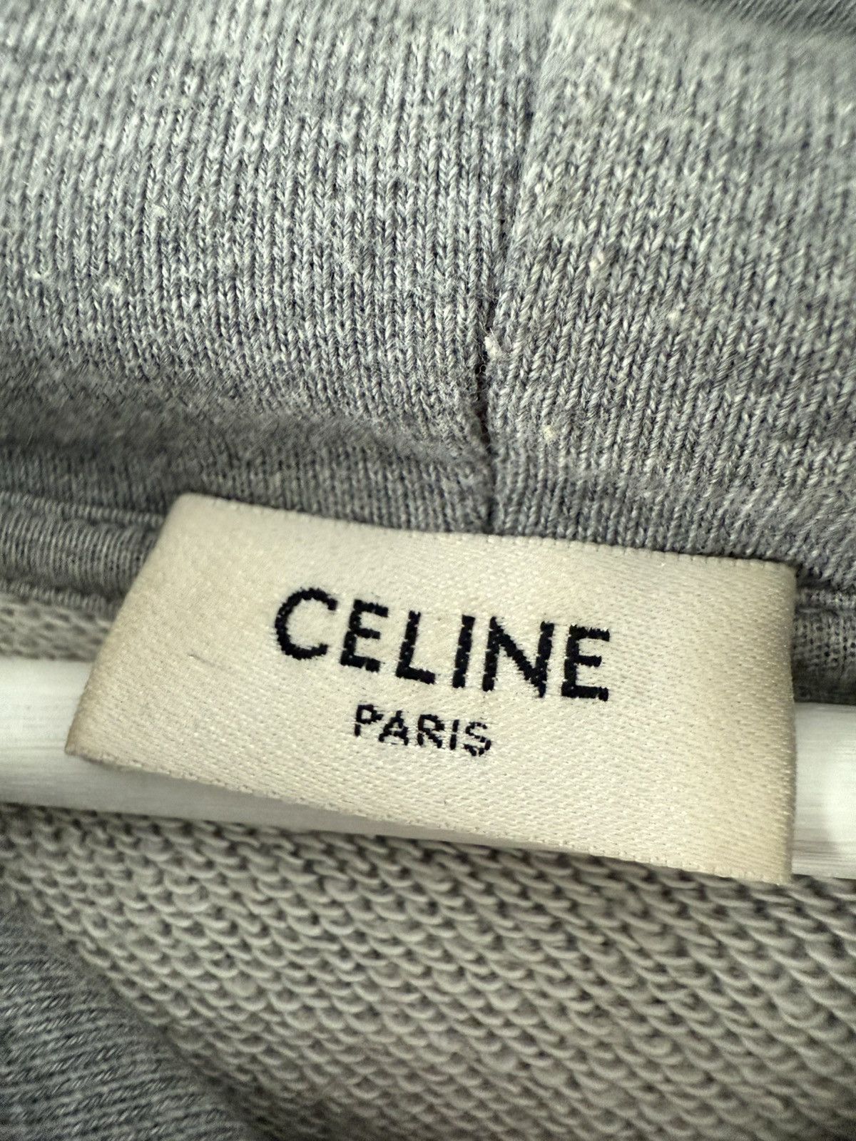 Celine Celine Logo Strings Hoodie Grey | Grailed
