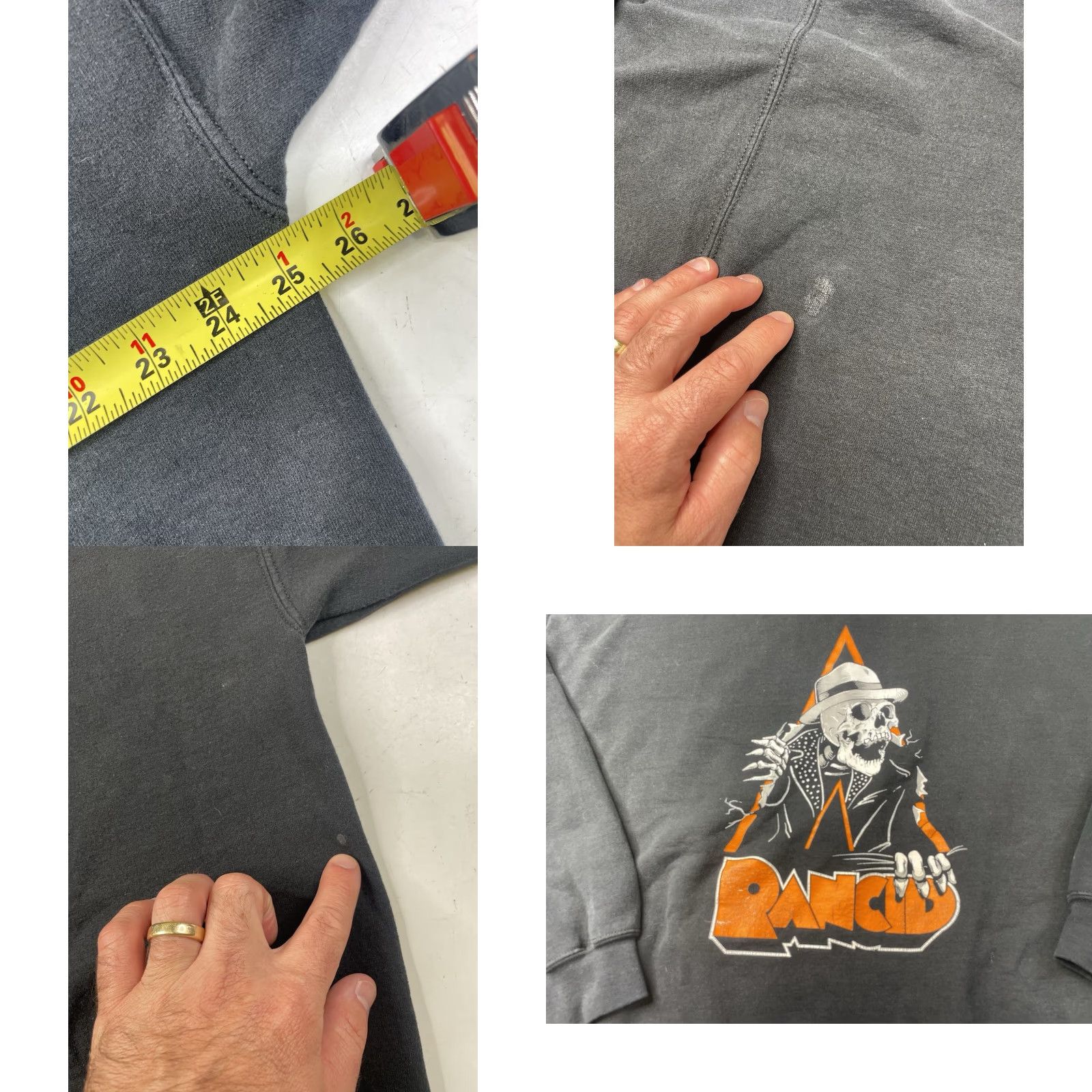 Gildan VINTAGE RANCID Skele-Tim Breakout Full Zip Hoodie Sweatshirt Mens 2XL Black Sweatshirt Hoodie Mens 2XL Rancid Skele-Tim Breakout Hoodie Size US XXL / EU 58 / 5 - 8 Thumbnail