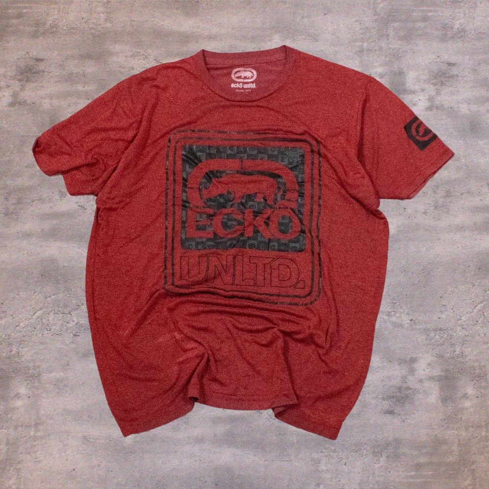 Ecko Unltd. Ecko Unlimited Big Print Burgundy Red Double Stitch T-Shirt Size US M / EU 48-50 / 2 - 1 Thumbnail