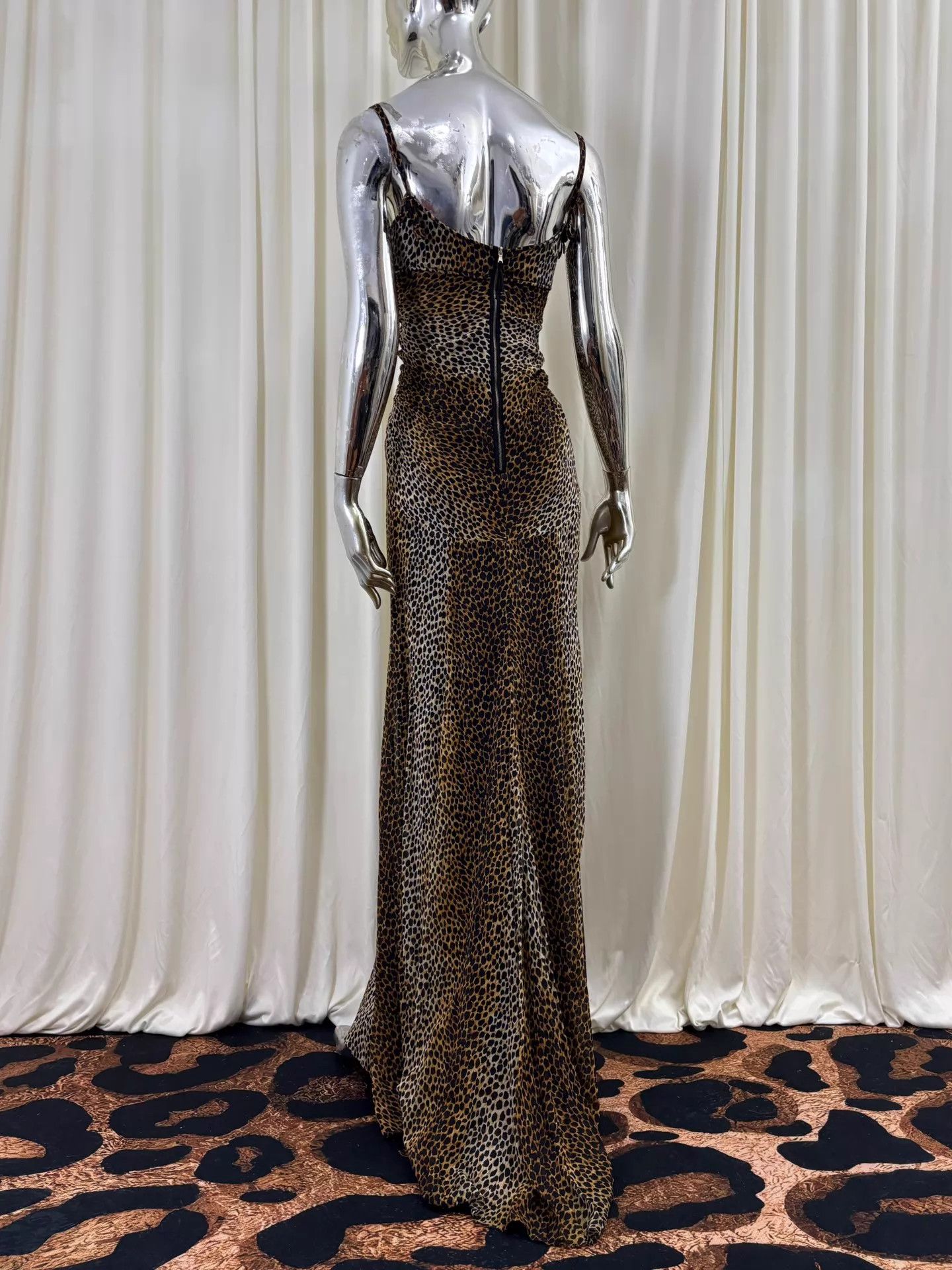 Dolce & Gabbana D&G 2007FW Leopard Silk Cami Gown Size M / US 6-8 / IT 42-44 - 3 Thumbnail