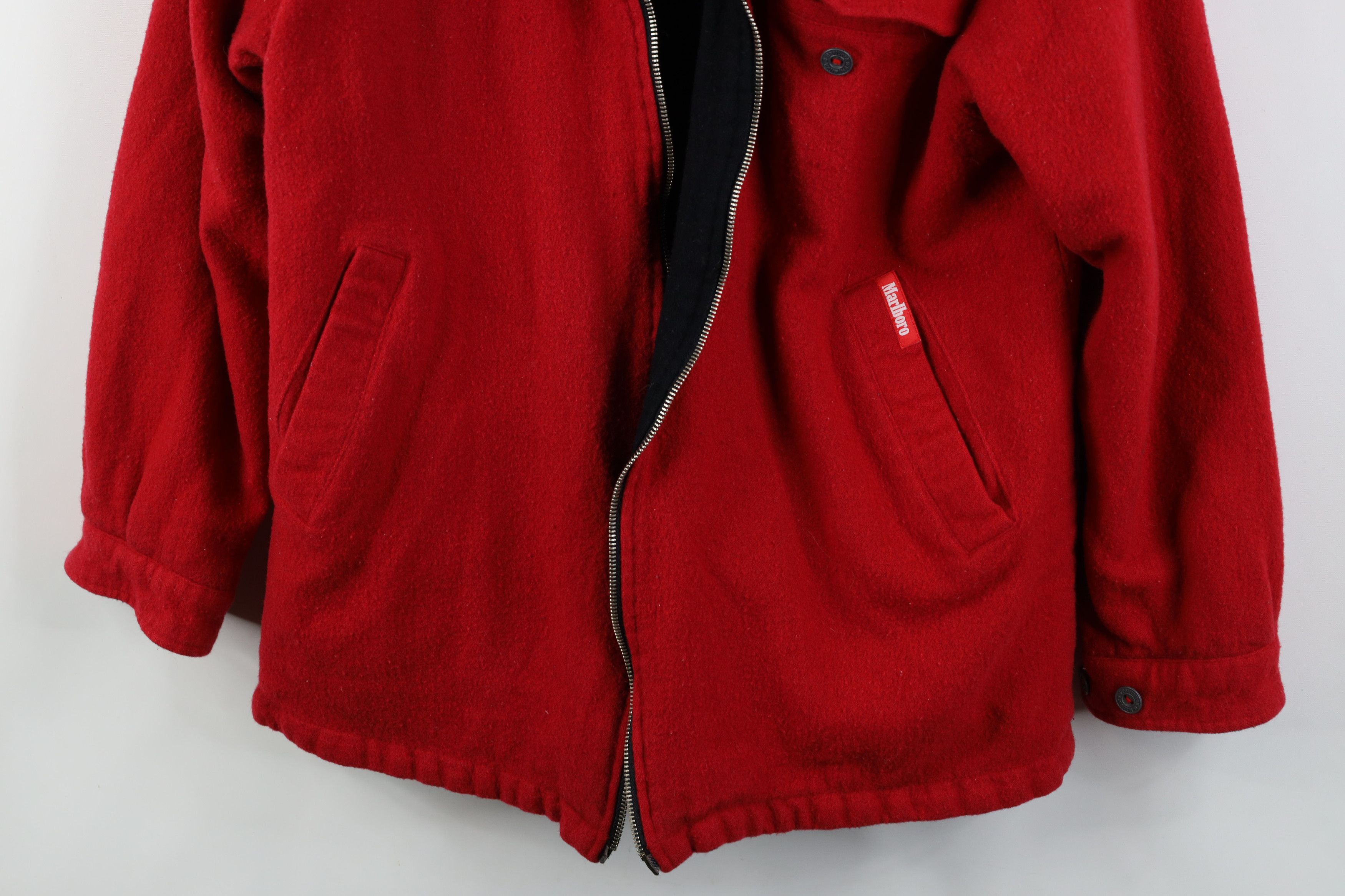 Marlboro AS IS Vintage 90s Marlboro Reversible Wool Bomber Jacket Size US M / EU 48-50 / 2 - 3 Thumbnail