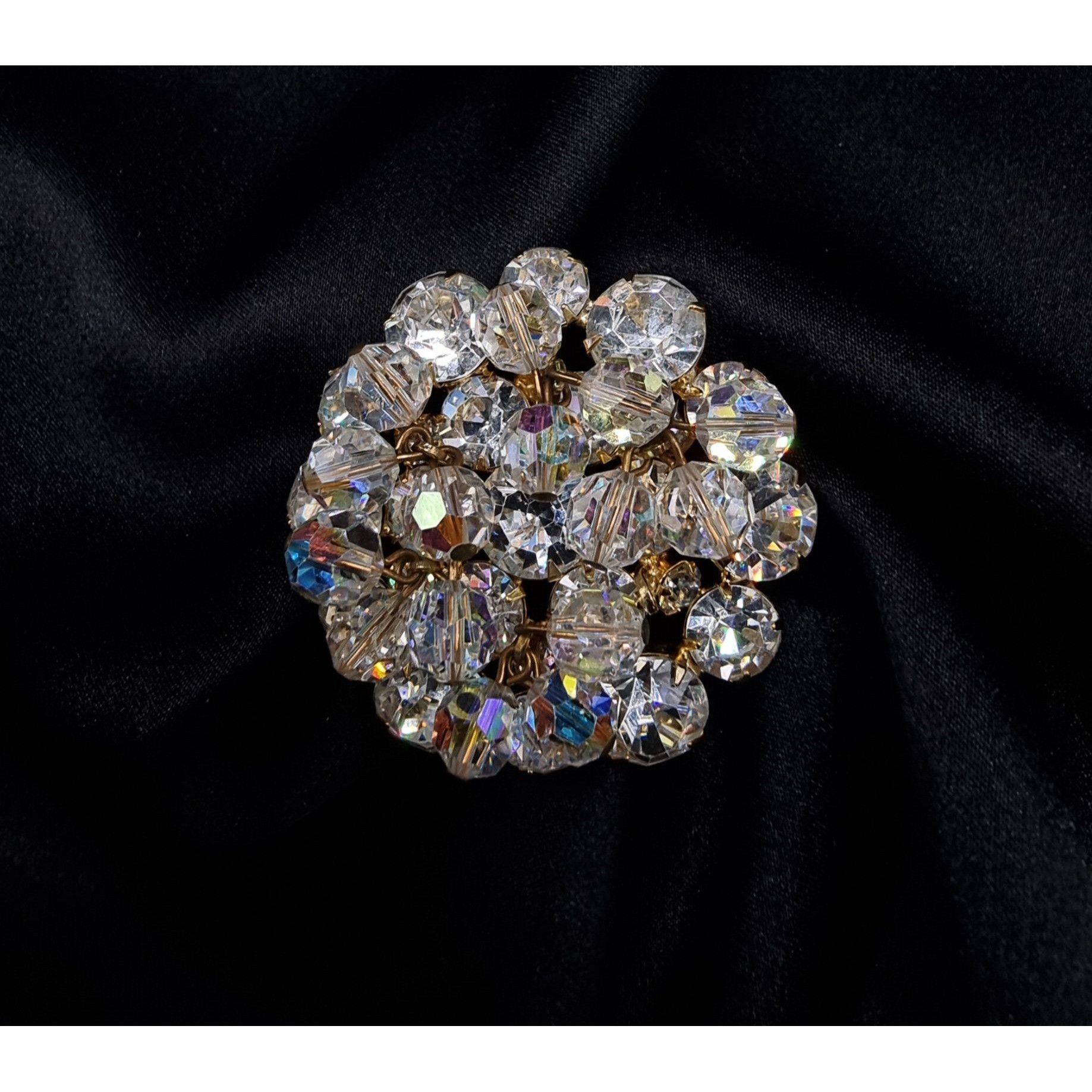 Vintage Vintage 1960s JULIANA Aurora Borealis Crystal Gold-Tone Roun Size ONE SIZE - 3 Thumbnail