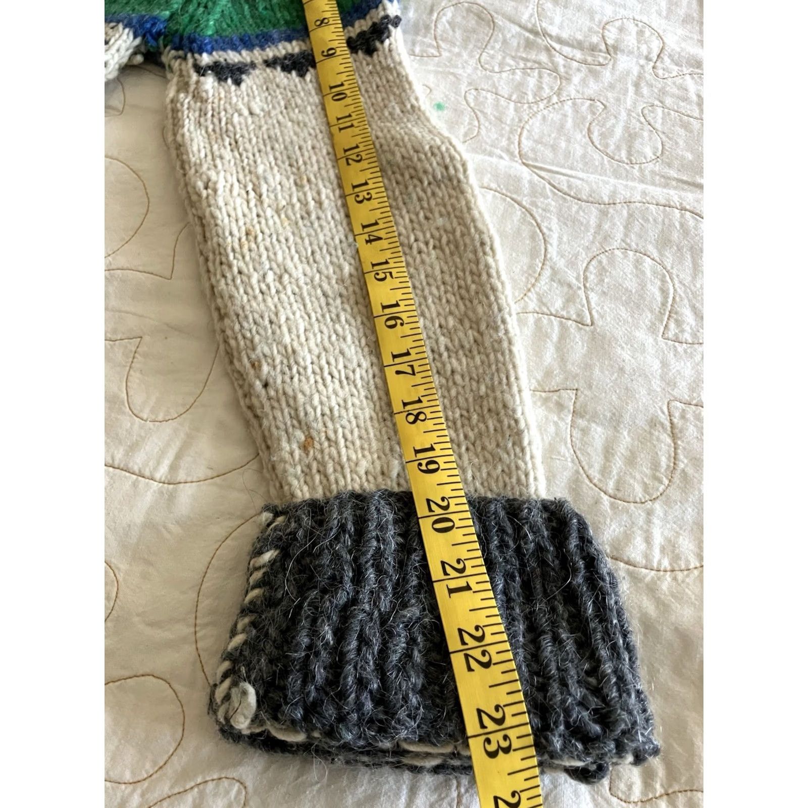 Vintage VINTAGE Grunge Chunky Knit Sweater XL Women Pull Over White Green 90s Mens Women? Size XL / US 12-14 / IT 48-50 - 5 Thumbnail