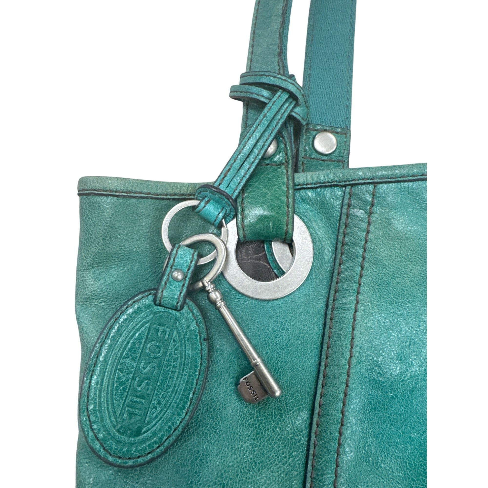 Fossil Fossil Vintage Womens Green Leather Shoulder Bag Purse Size ONE SIZE - 3 Thumbnail