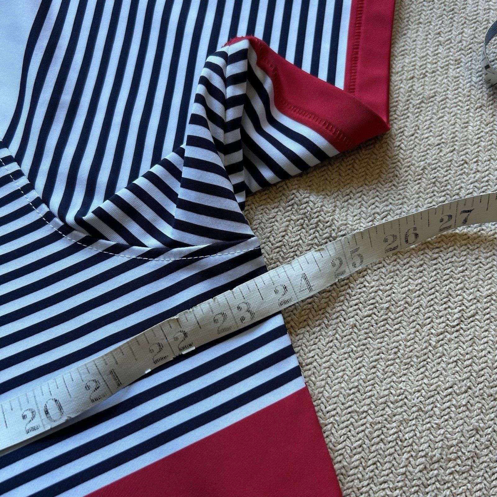 G/FORE G Fore Golf Performance Striped Polo Button Up Shirt Large Size US L / EU 52-54 / 3 - 4 Thumbnail