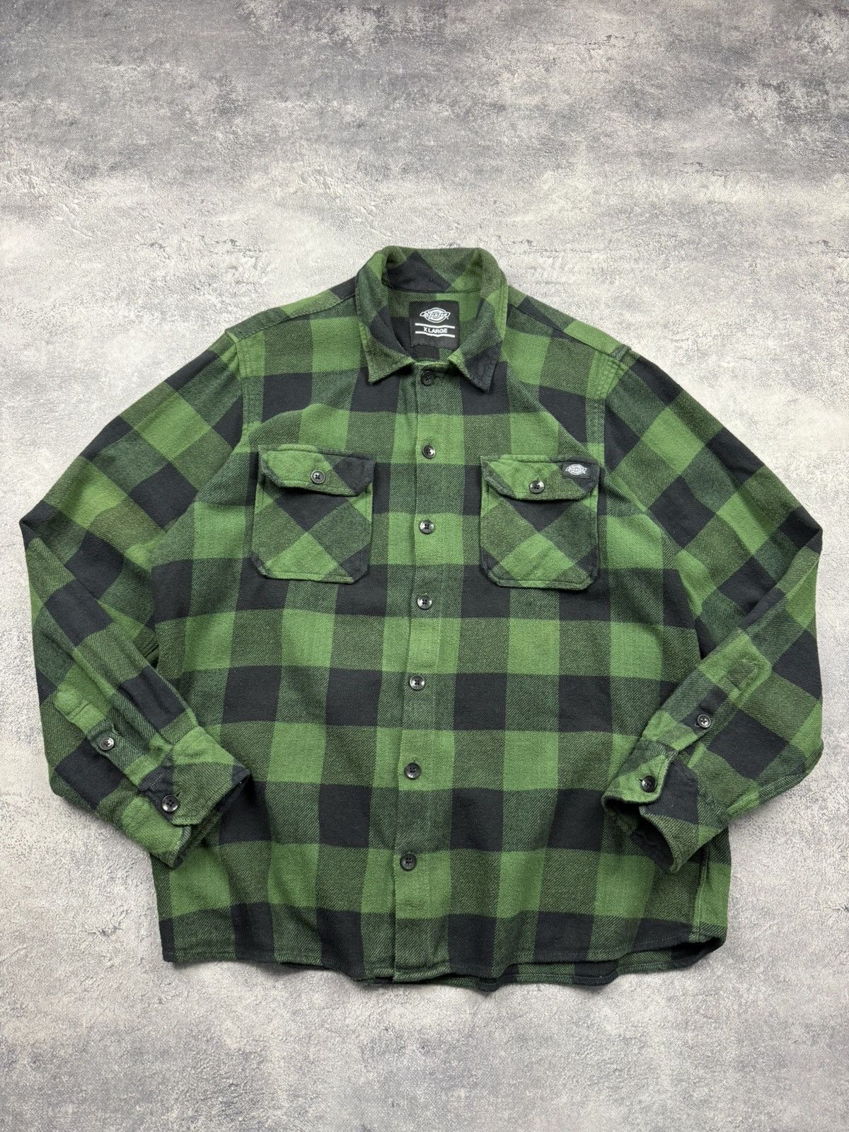 Dickies Vintage Dickies Flannel Shirt Green Checkered Button Up Y2K Size US XL / EU 56 / 4 - 2 Thumbnail