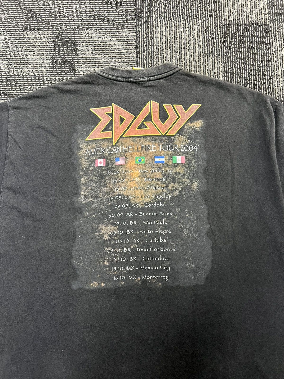 Band Tees (L) Vintage Edguy American Hellfire Tour Metal Band Tees Size US L / EU 52-54 / 3 - 6 Thumbnail
