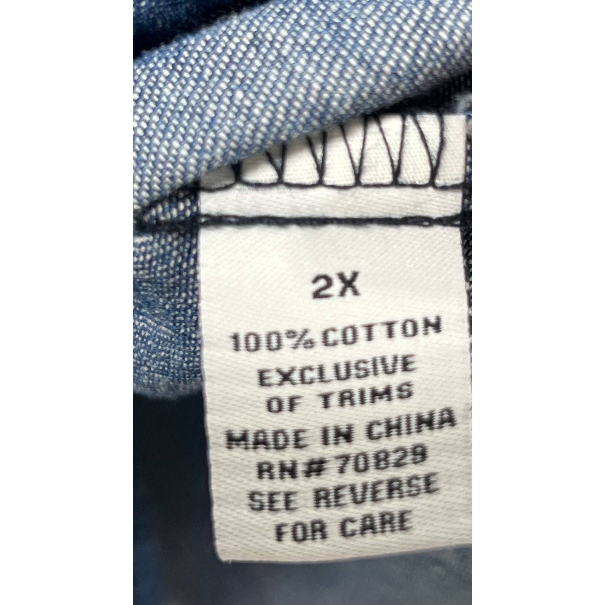 rue21 Rue 21 - Women's Chambray Long Sleeve Button Down Shirt With Size XXL / US 16-18 / IT 52-54 - 9 Thumbnail