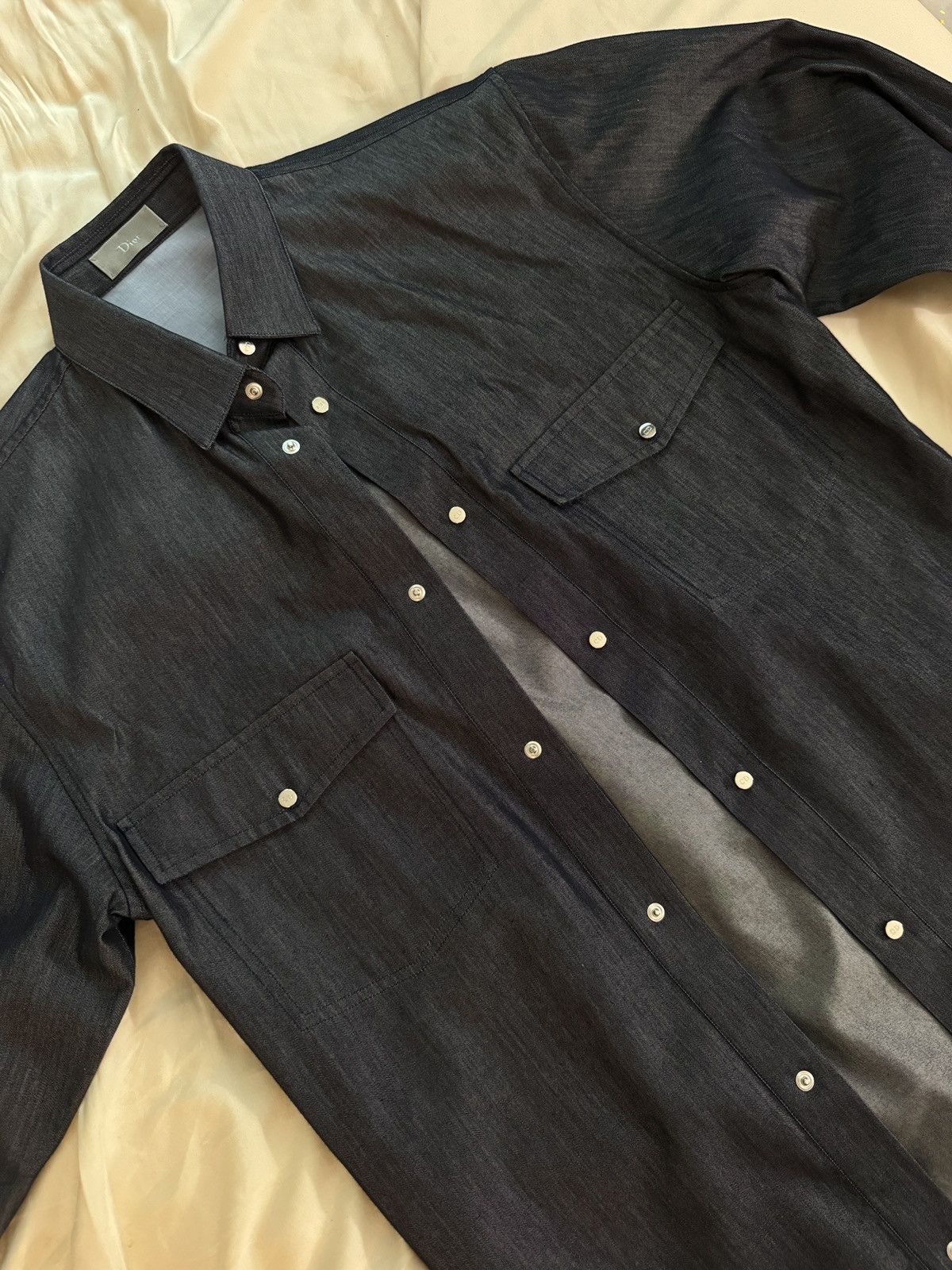 Dior Dior Cotton & Silk Blend Navy Shirt (Hedi Slimane) Size US S / EU 44-46 / 1 - 2 Thumbnail