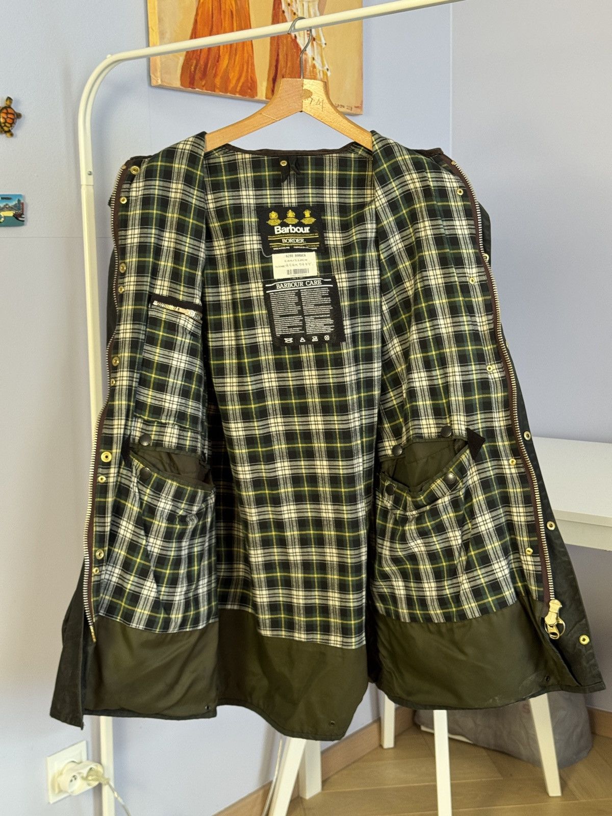 Barbour Vintage 90’s Barbour A200 Border Jacket Full Set Size US XL / EU 56 / 4 - 4 Thumbnail