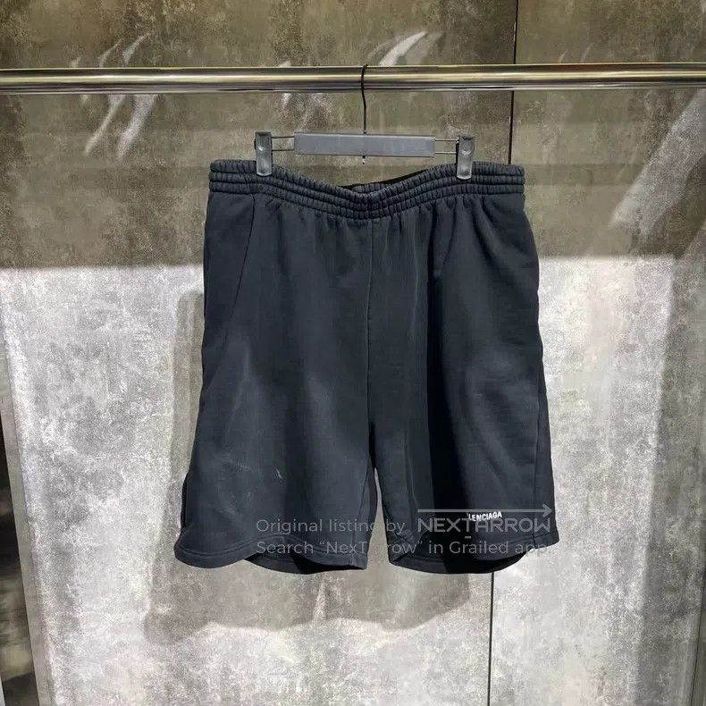 Balenciaga size XS Distressed Washed Embroidered Logo Shor