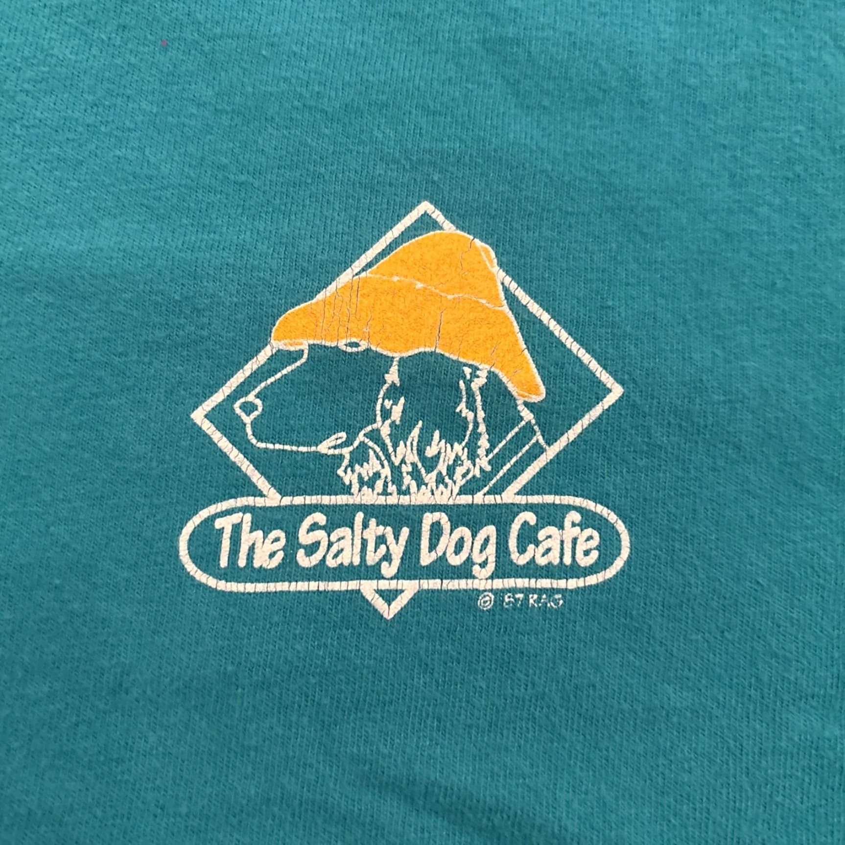 Hanes VINTAGE The Salty Dog Cafe T Shirt Teal Size M Hanes Dog Stitch Mens Teal 1989 Hilton Head Island Single Stitch Size US M / EU 48-50 / 2 - 2 Thumbnail