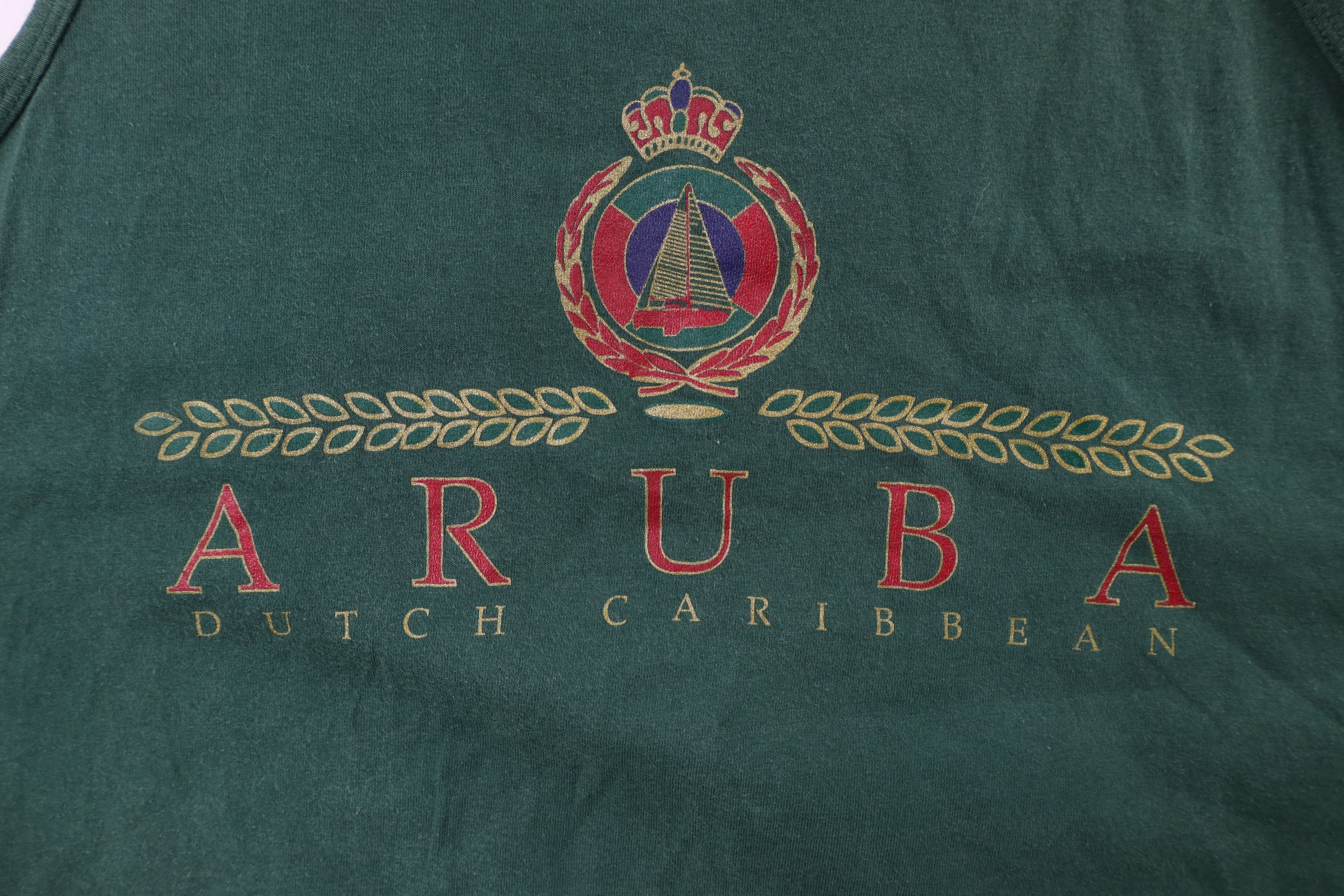Vintage Vintage 90s Streetwear Aruba Tank Top T-Shirt Green USA Size US XL / EU 56 / 4 - 4 Thumbnail
