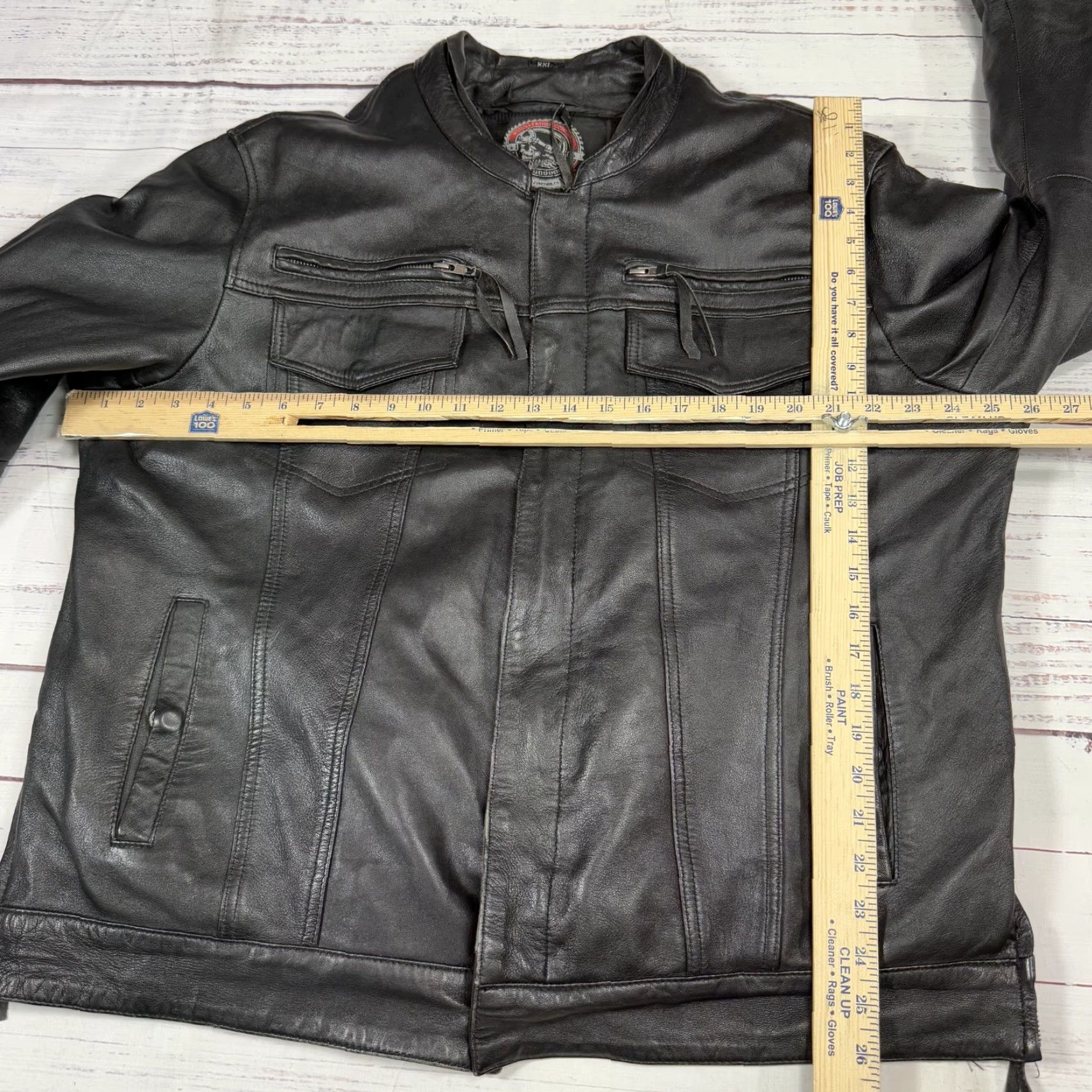 Vintage Moses Leather Company Black Motorcycle Jacket Zipped Sleeve Missing Hood Sz 2XL Size US XXL / EU 58 / 5 - 2 Thumbnail