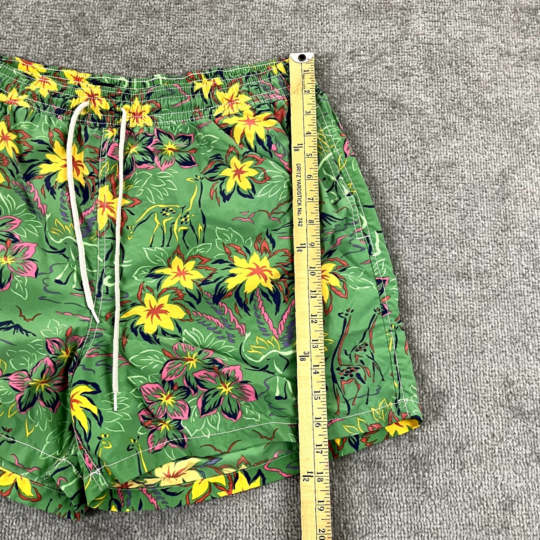 Polo Ralph Lauren Polo Ralph Lauren Swim Trunks Mens XL x 4.5" Green Floral Animals Lined Preppy Size US XL / EU 56 / 4 - 5 Thumbnail