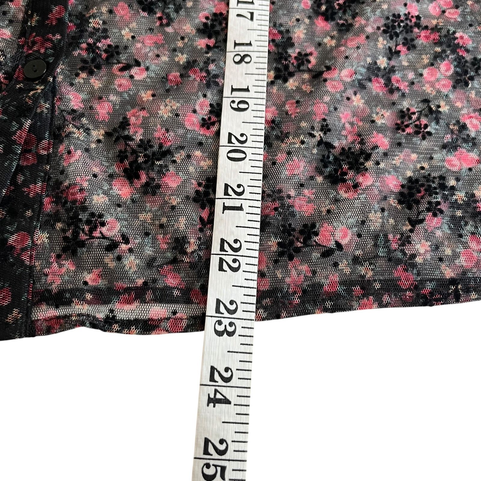 Zara ZARA Black Floral Sheer Ruffle Trim Blouse Size Small Size S / US 4 / IT 40 - 9 Thumbnail