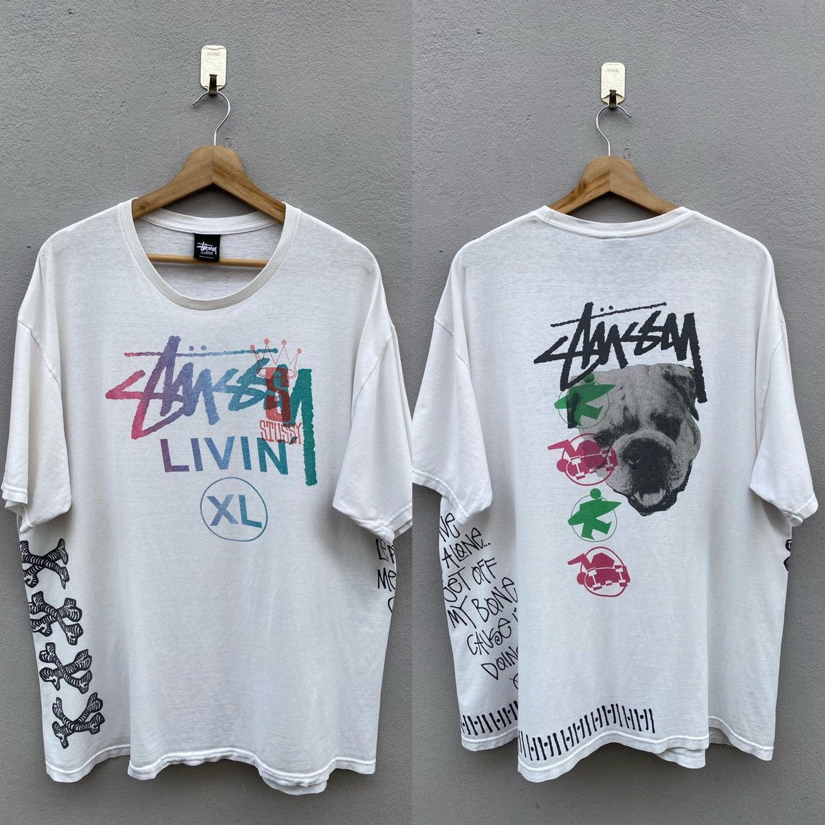 Stussy Stüssy Livin XL Multiprint Rare Tshirt Golden Size Size US XL / EU 56 / 4 - 1 Thumbnail