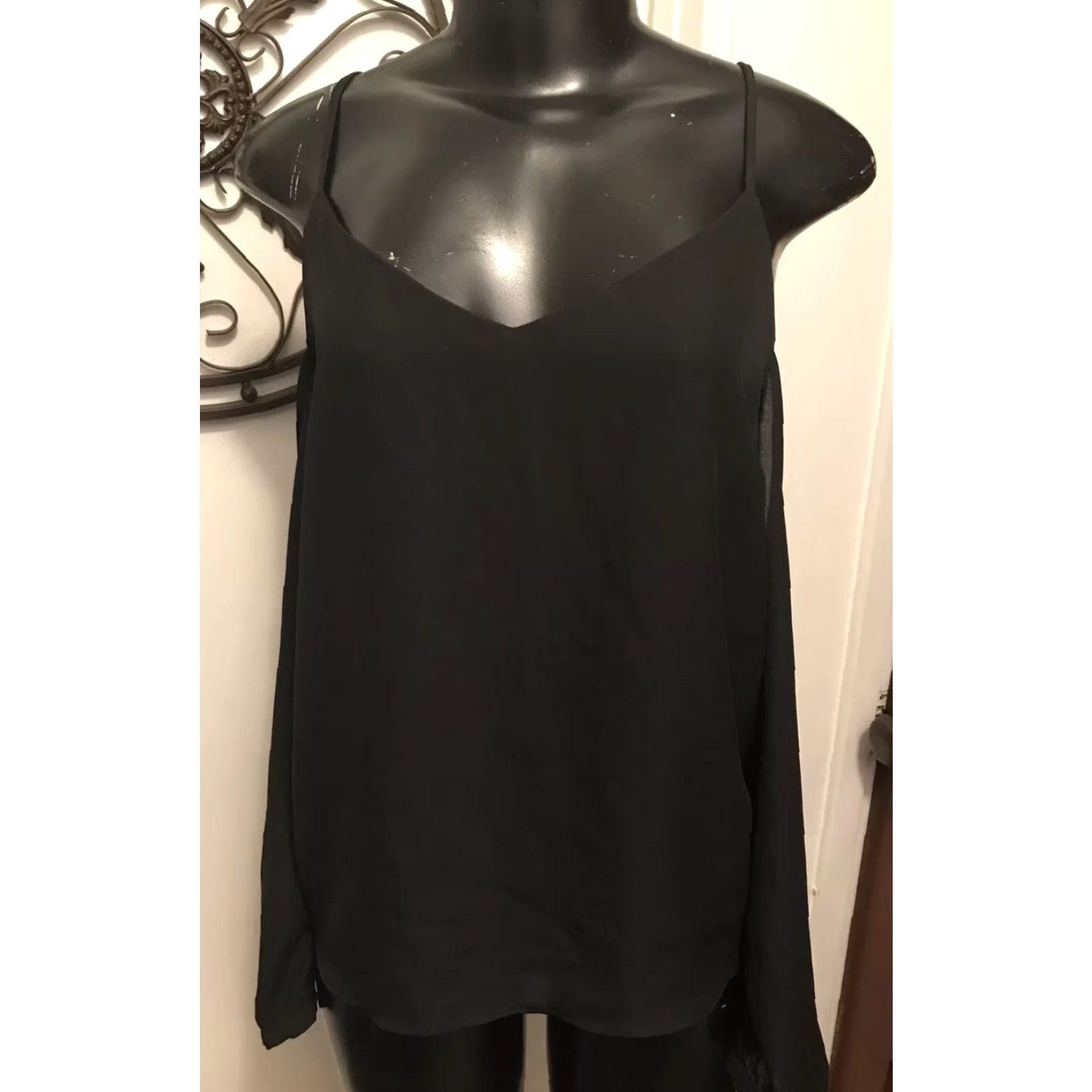 Vintage VINTAGE Dynamite Open Shoulder Black Top Shirt Womens Size M / US 6-8 / IT 42-44 - 4 Thumbnail