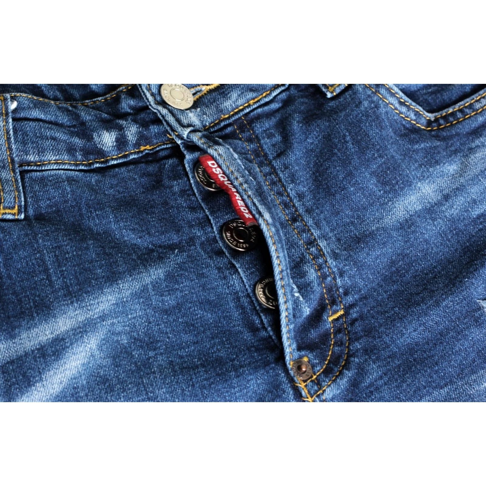 Dsquared2 DSQUARED2 Jeans Men Size 44 / W30 L32 Slim Fit Distressed 5-Pocket DZ6591 Blue Denim Regular Mens Size US 44 / EU 60 - 6 Thumbnail